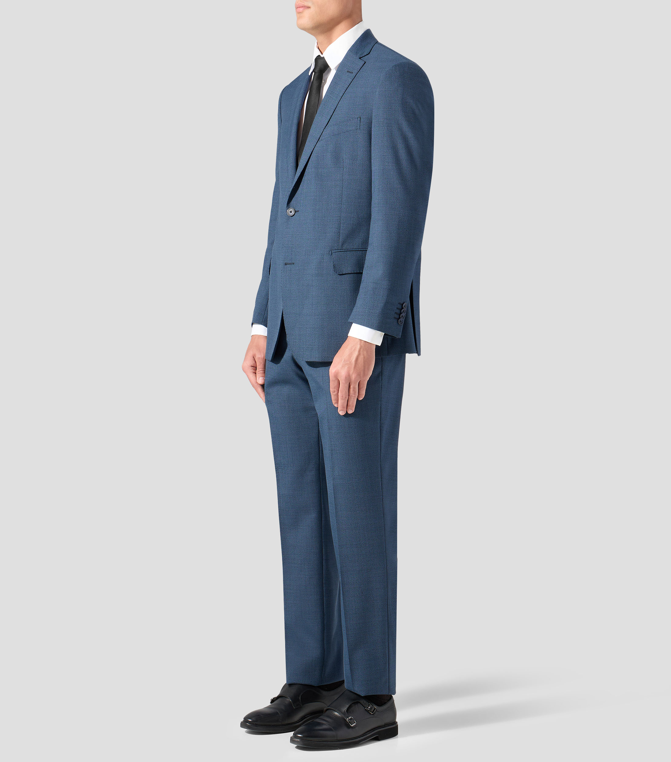 Traje corte regular con microdiseño Hombre
