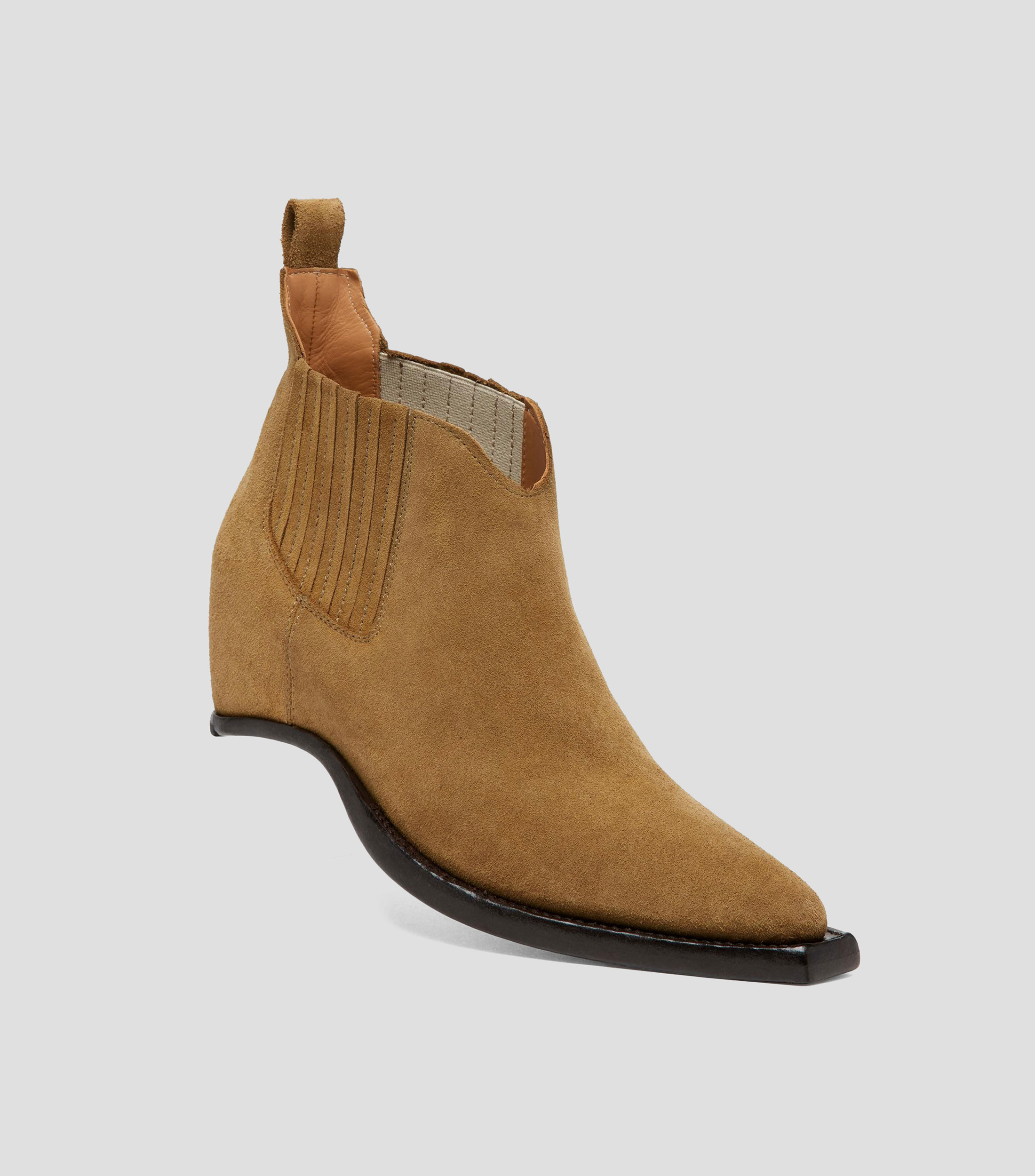 Botas Chelsea Western Heel-less en piel de becerro Mujer