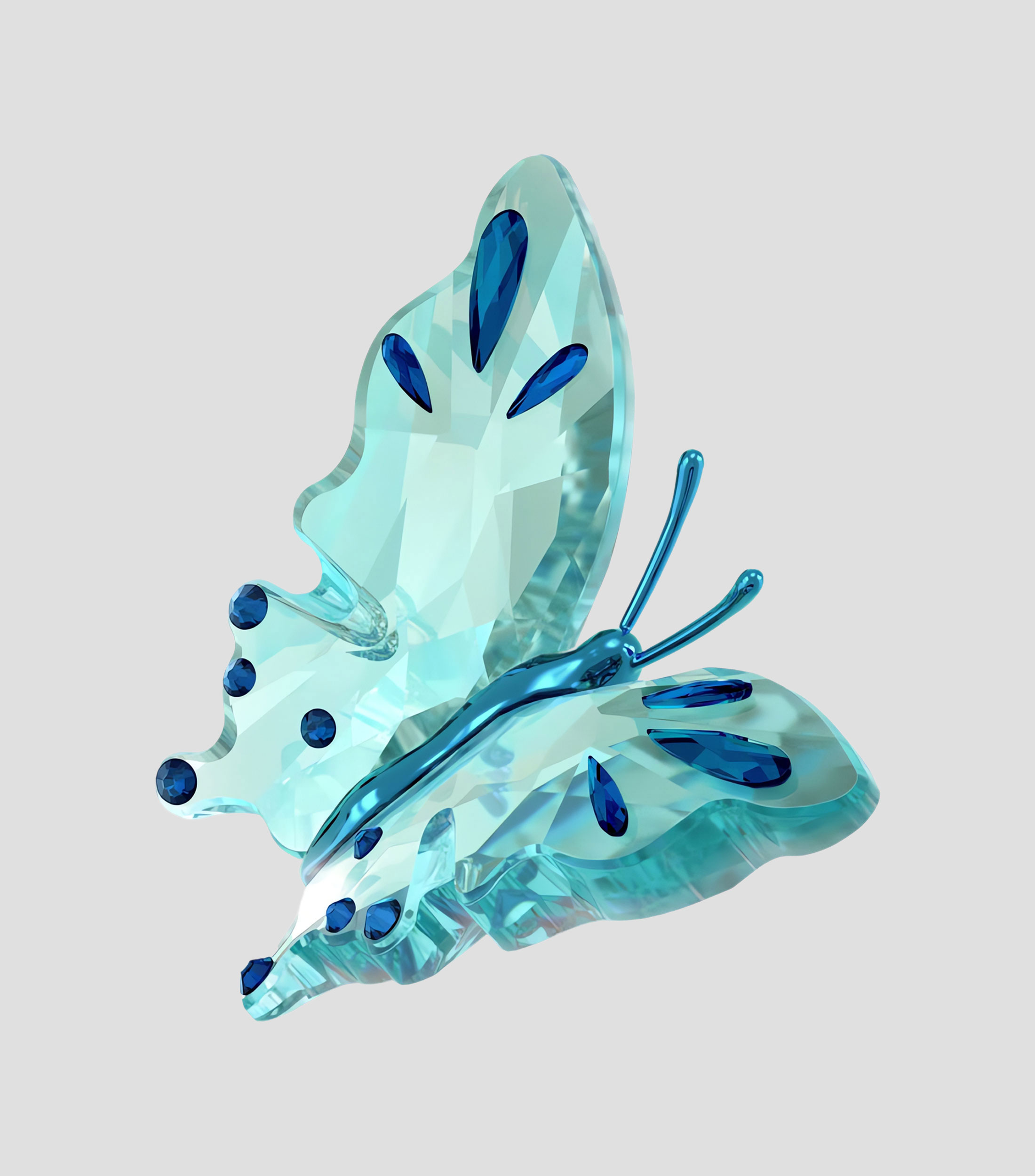 Figura decorativa Idyllia Butterfly Turquoise en cristal