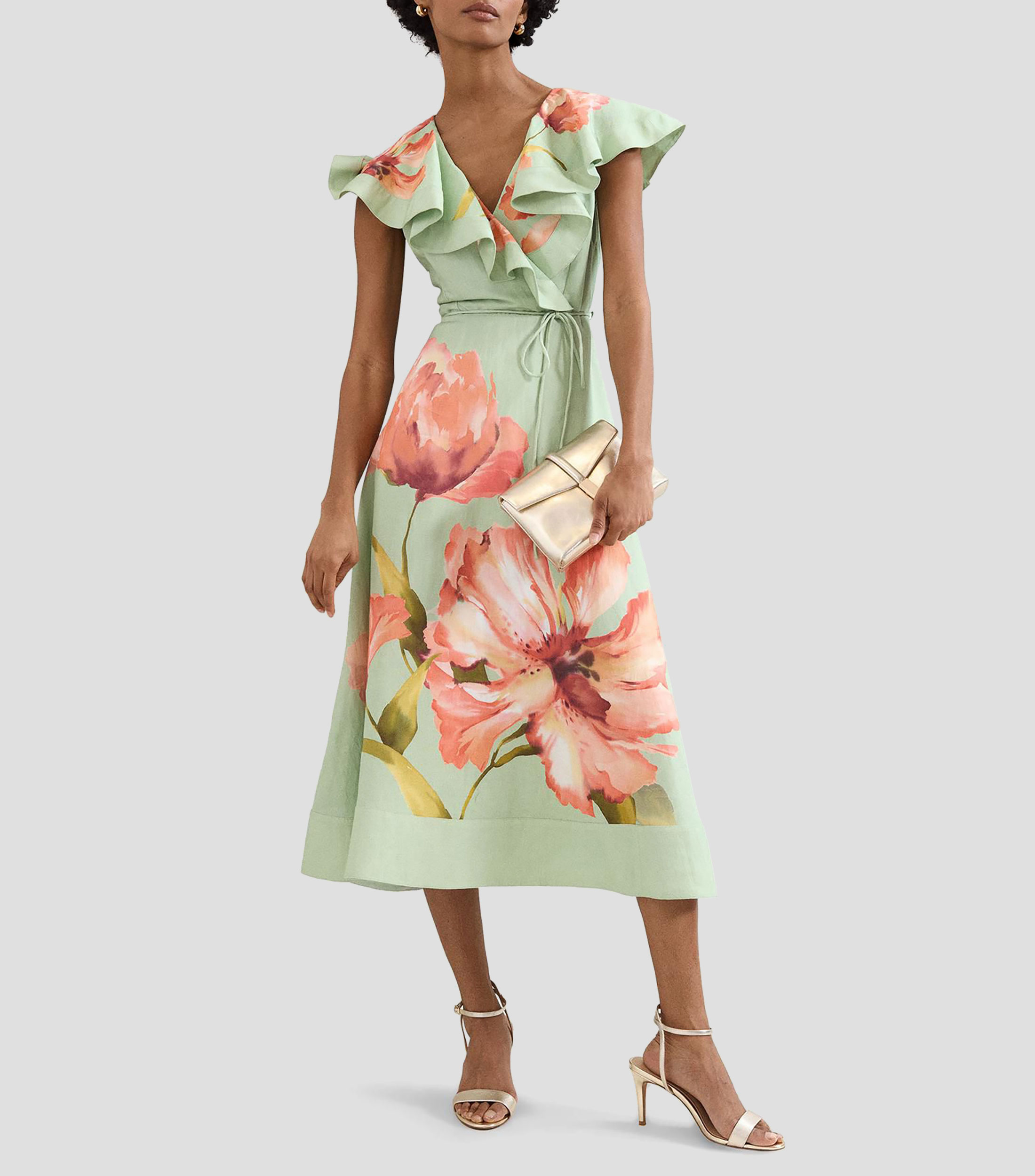 Vestido midi estampado Mujer
