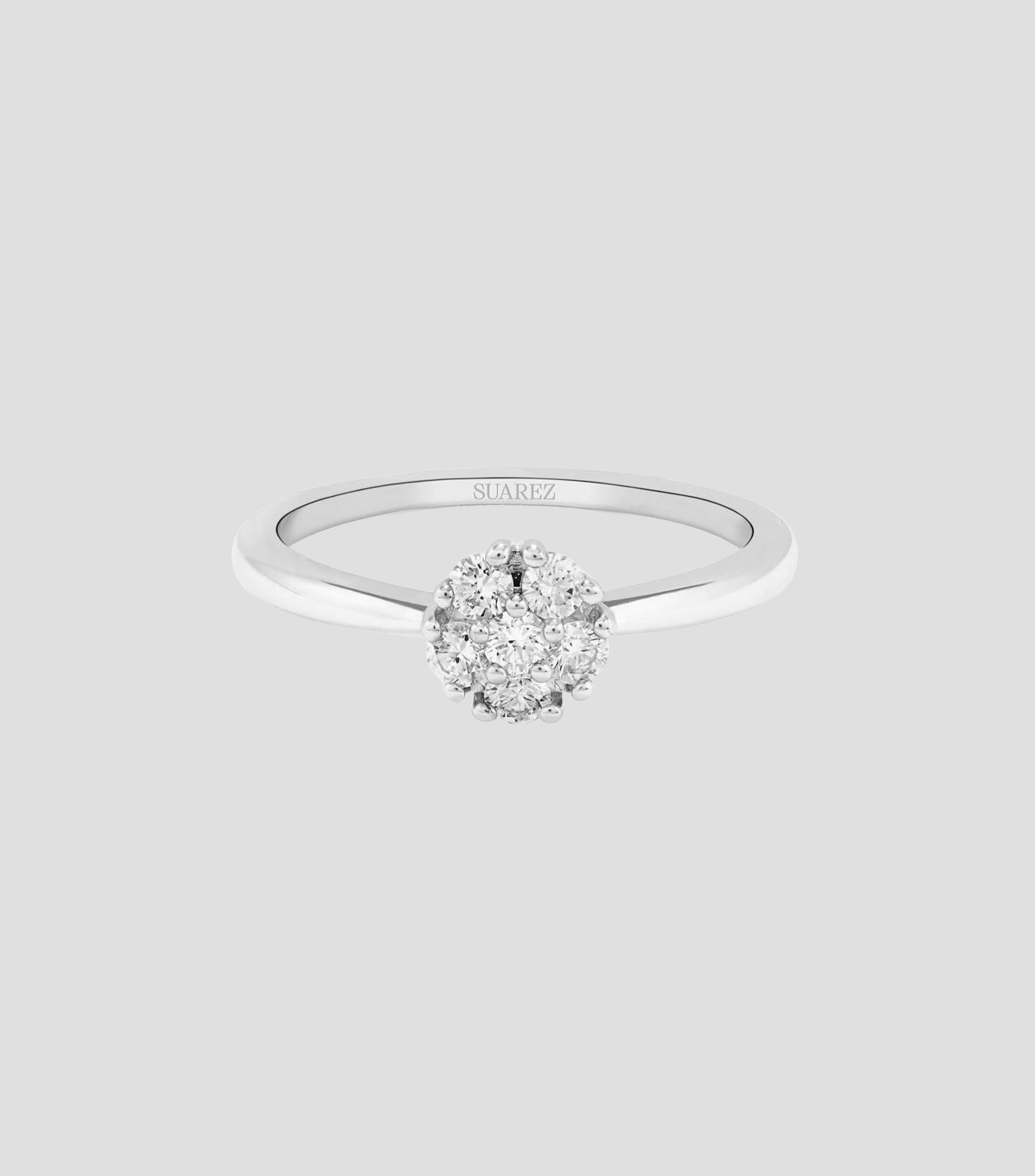 Anillo en Oro blanco de 18 Kilates de diamantes en pavé Mujer