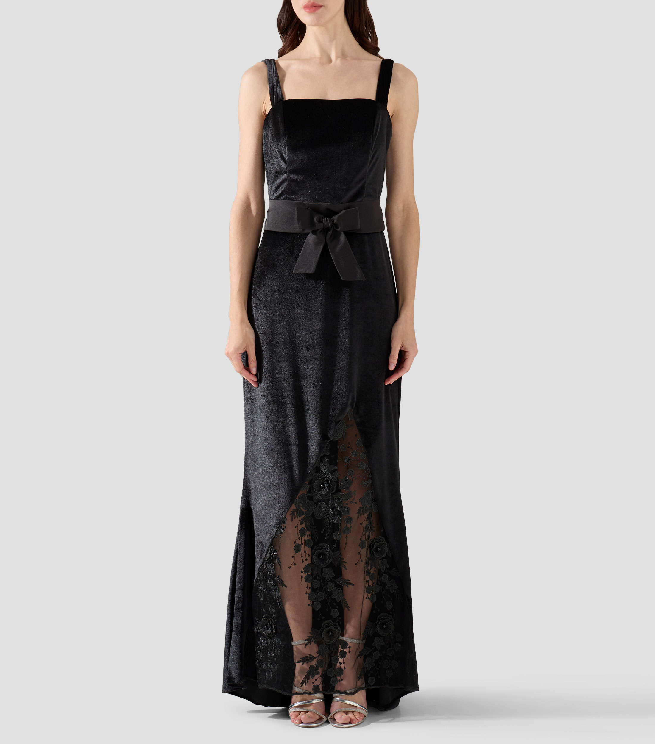 Vestido de fiesta largo liso Mujer