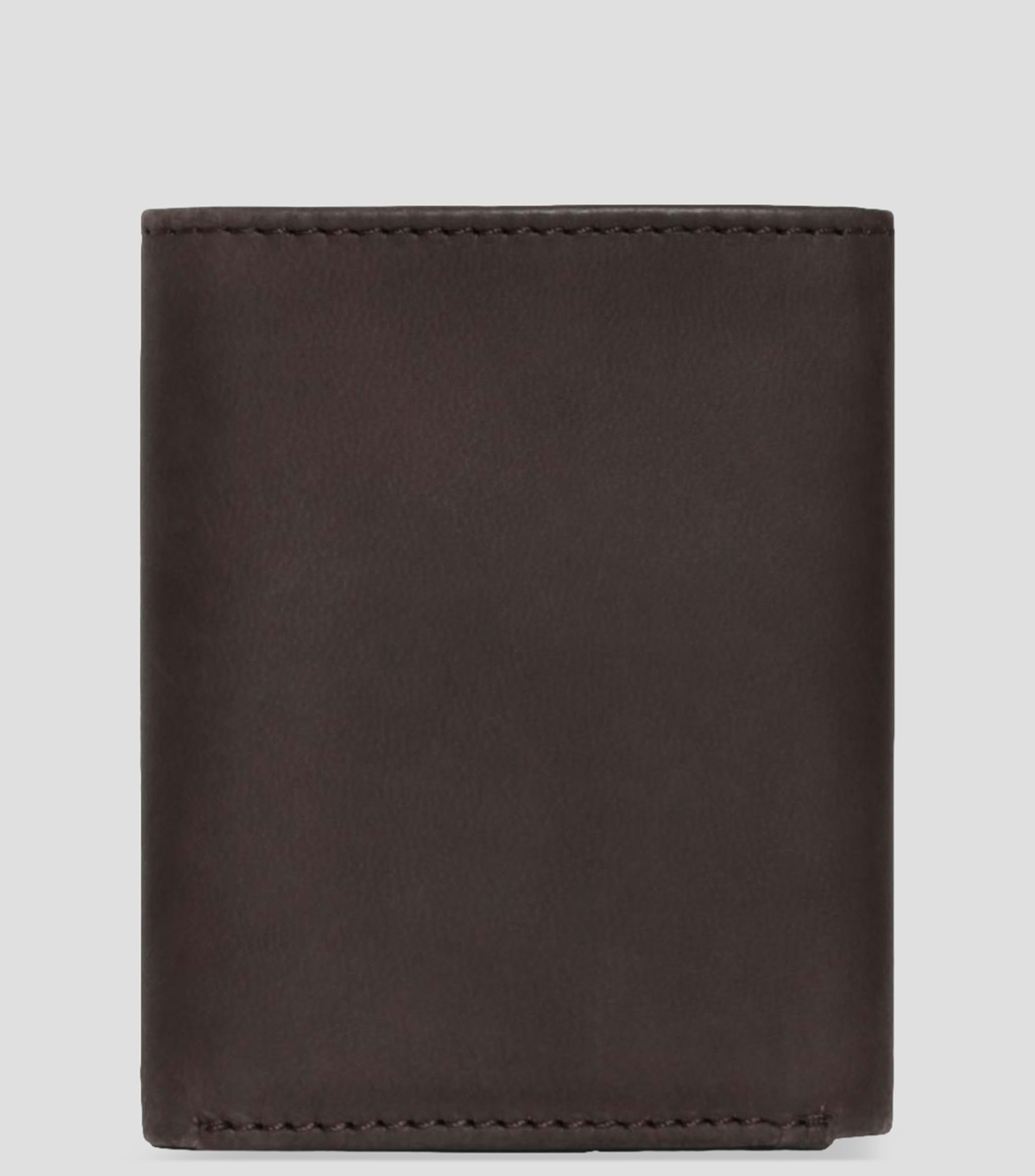 Cartera trifold en piel lisa Hombre