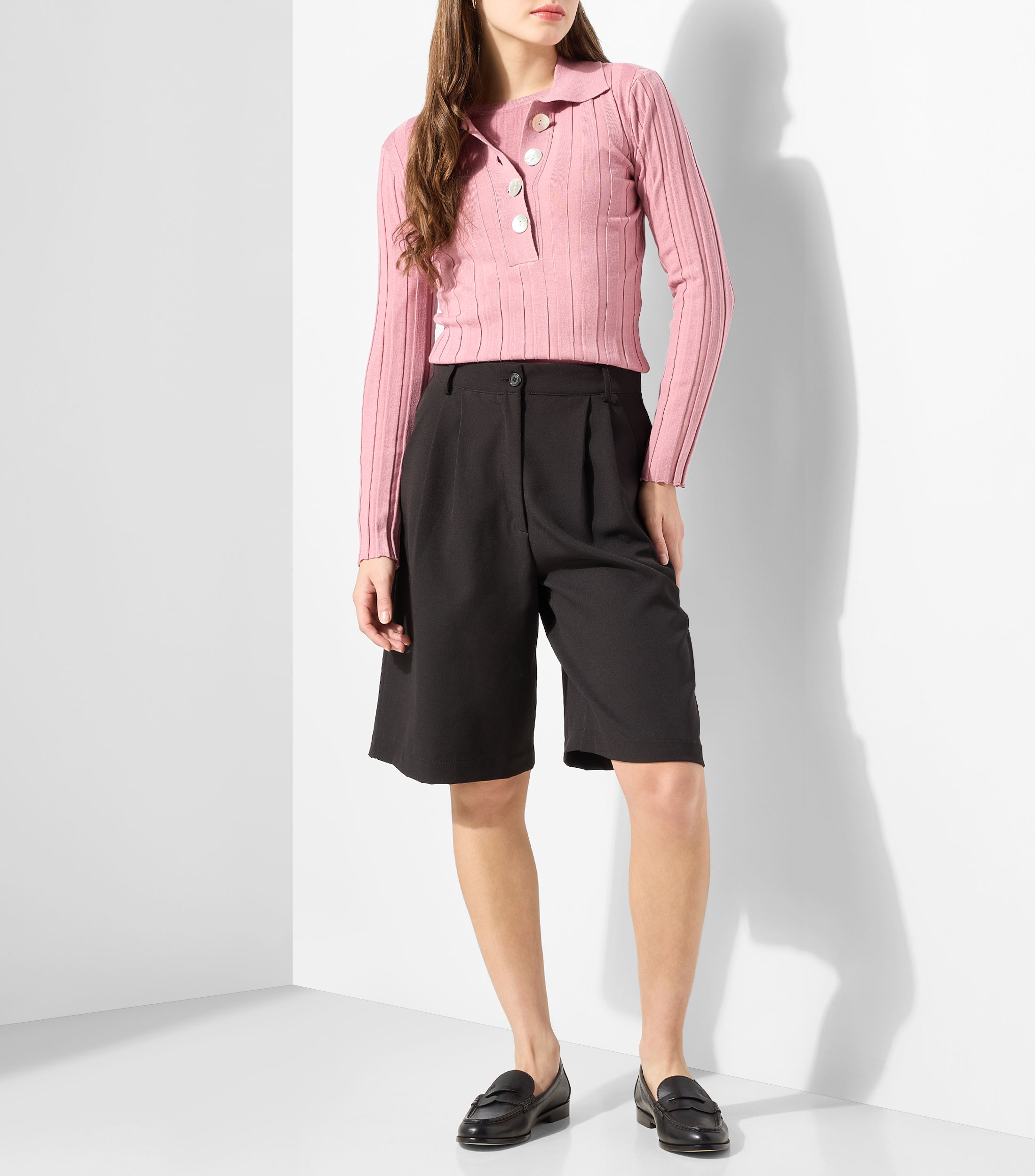 Suéter cuello polo Mujer