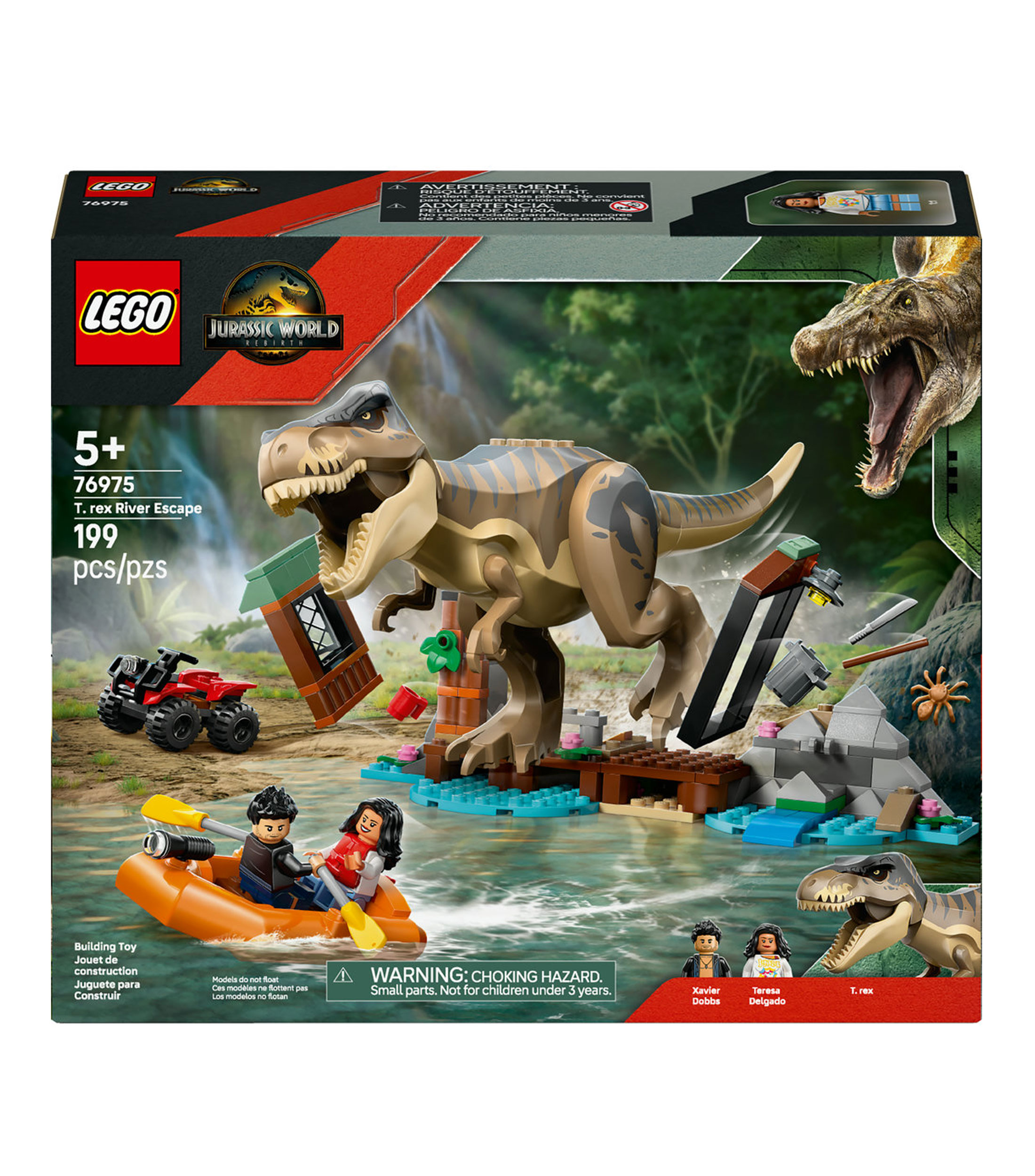 Lego Jurassic World Escape por el Río y T. rex a la Caza 76975