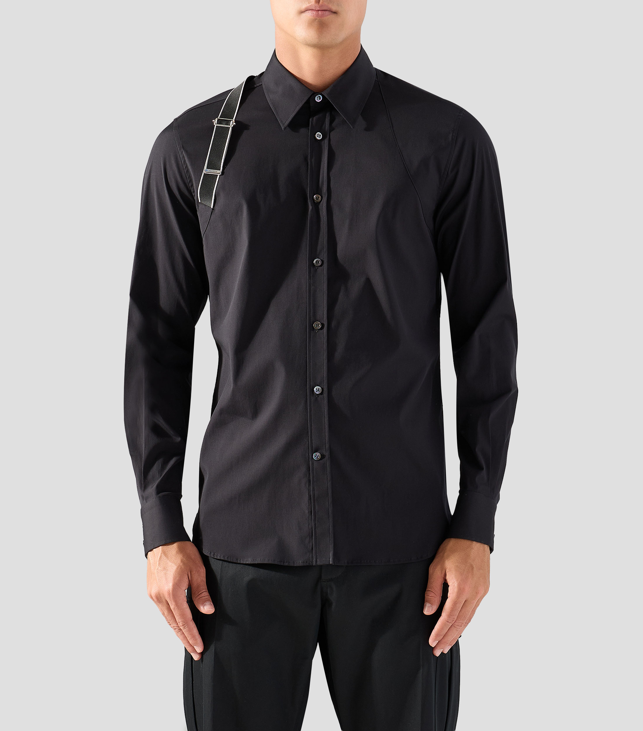Camisa lisa con manga larga Hombre