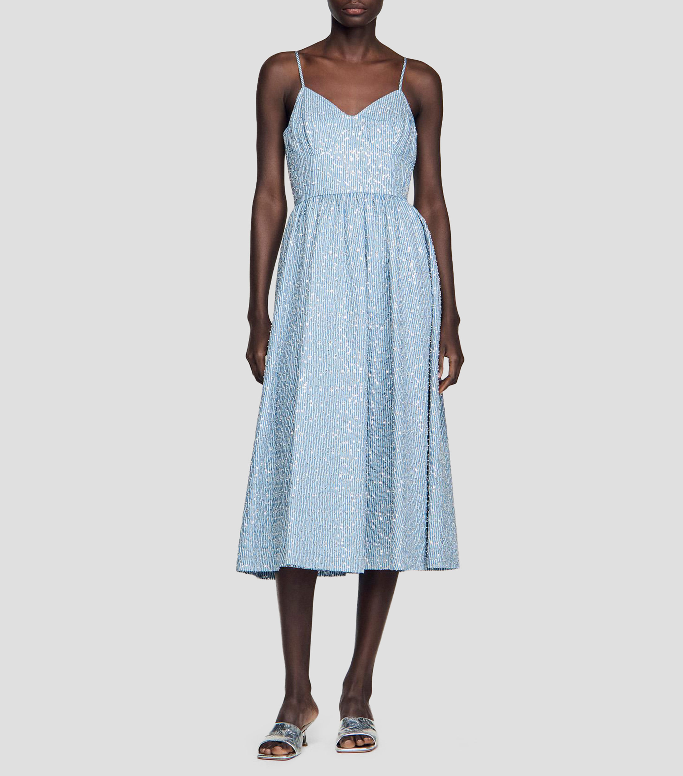 Vestido midi con líneas Iseanna Mujer
