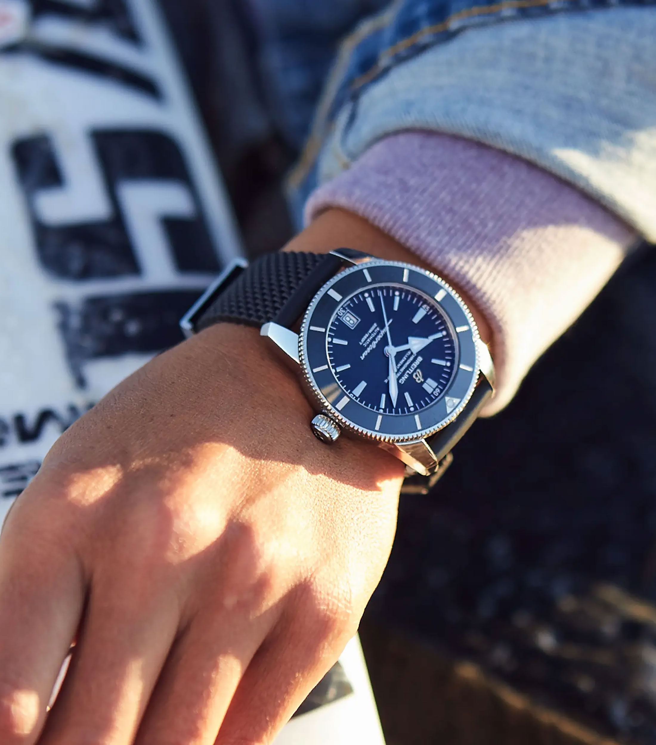 Reloj para Hombre Superocean Heritage Deportivo Plateado, Negro