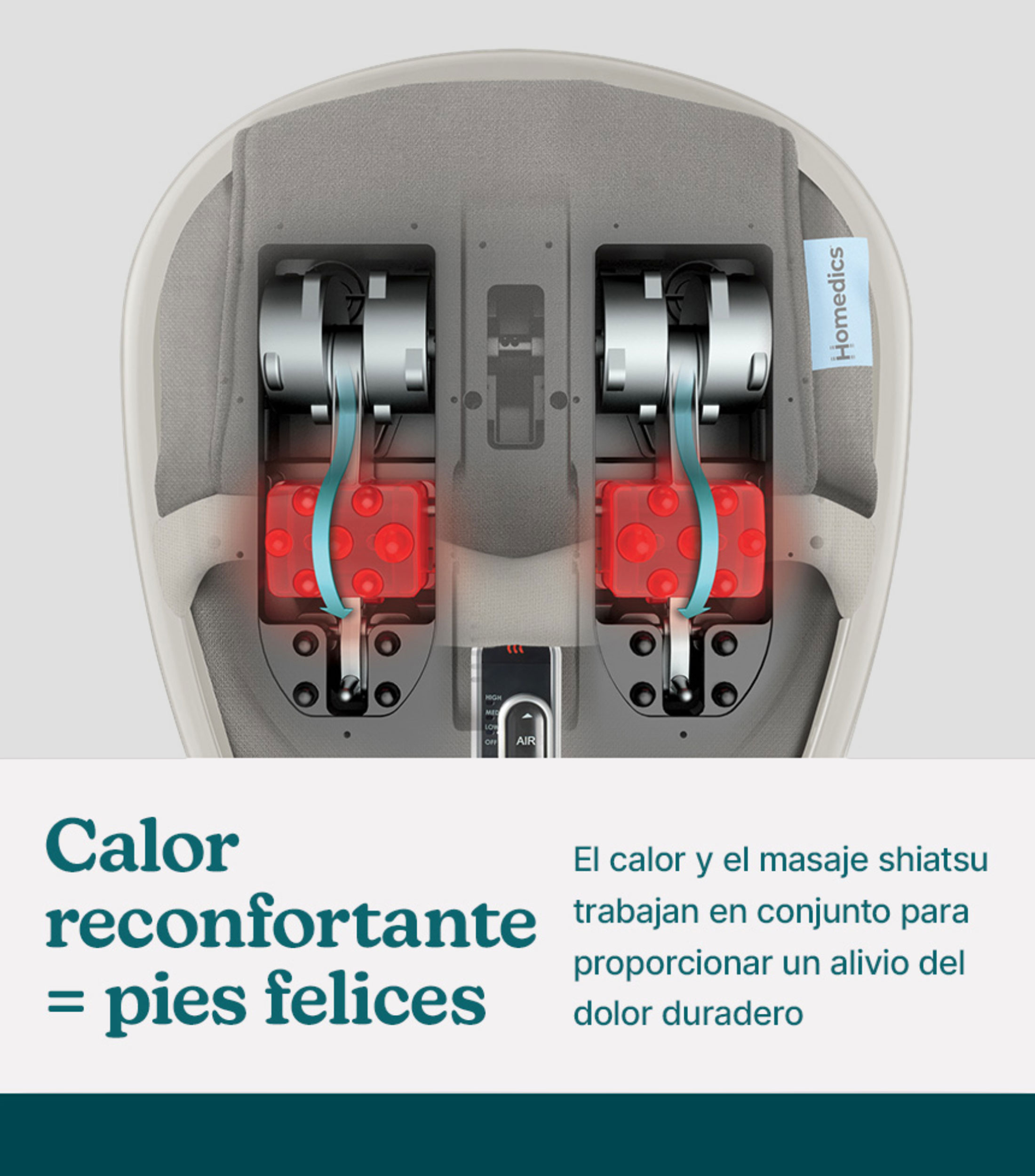 Masajeador de pies con compresión de aire y calor Shiatsu FMS-307HJ-TN