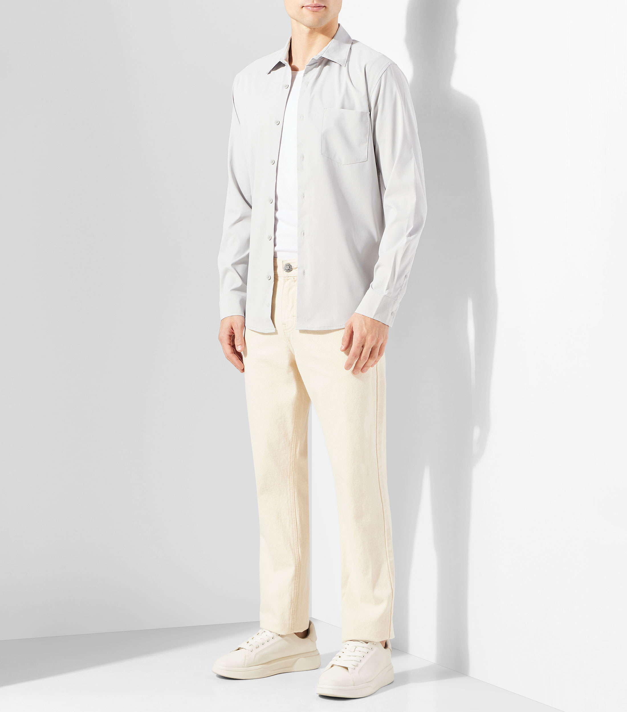 Camisa lisa manga larga Hombre