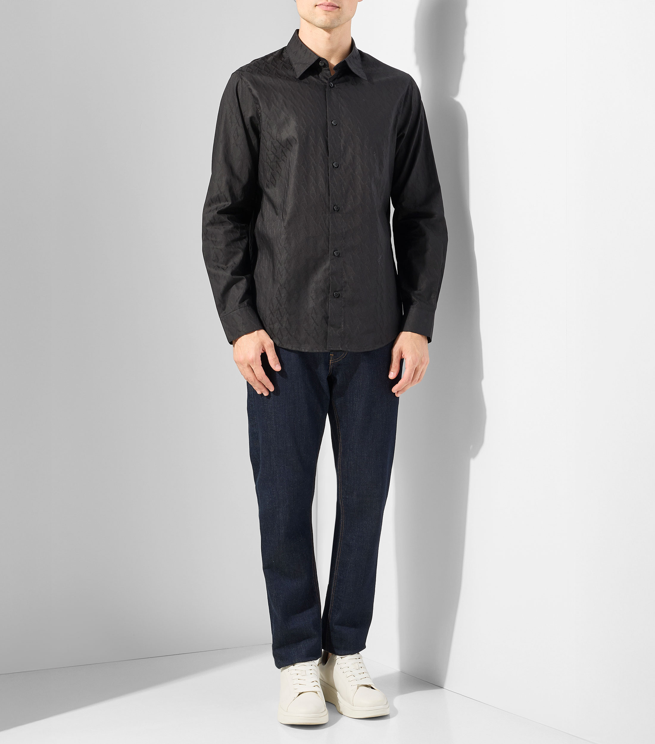 Camisa monogram con manga larga Hombre