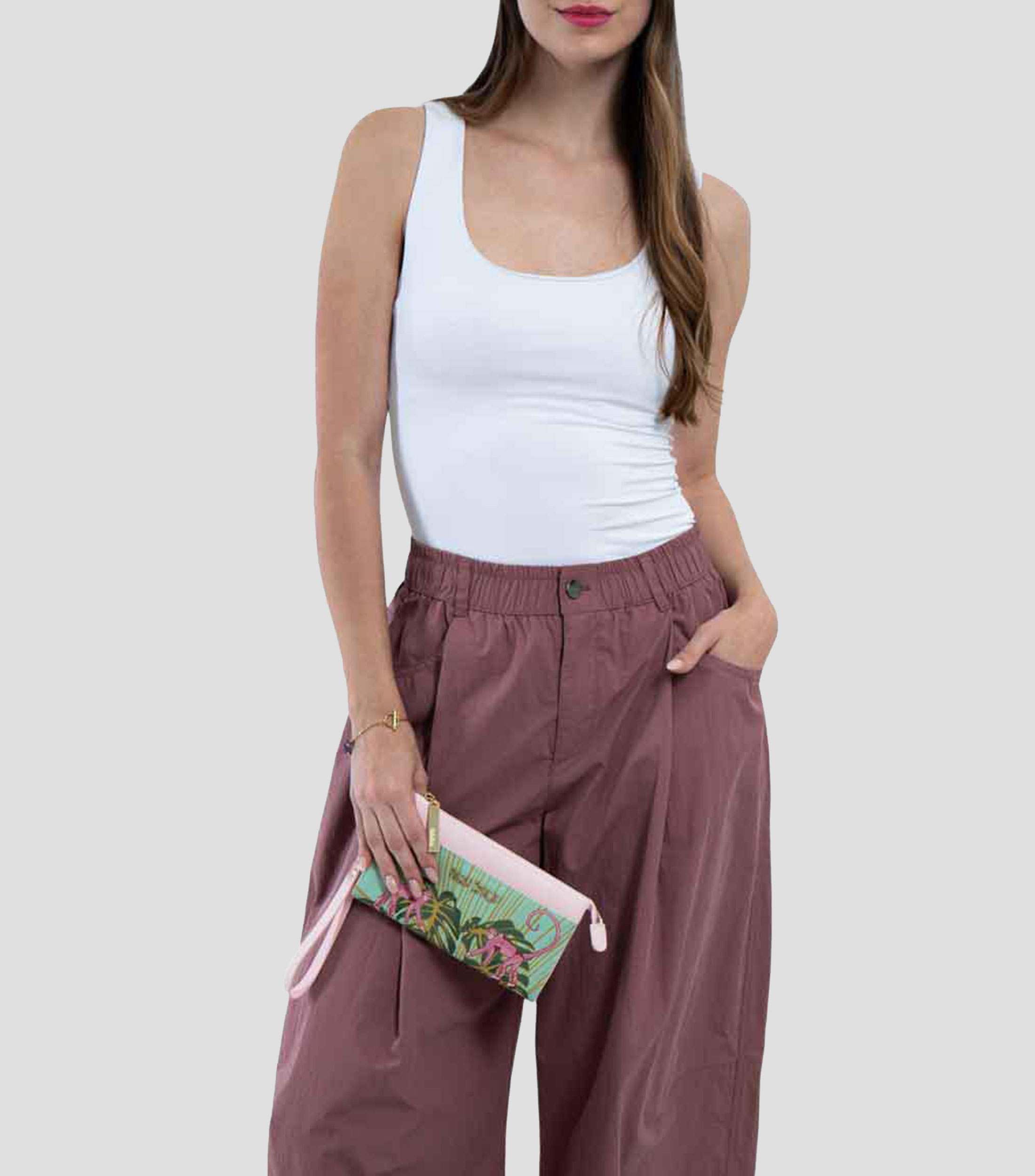 Bolsa wristlet estampada Mujer