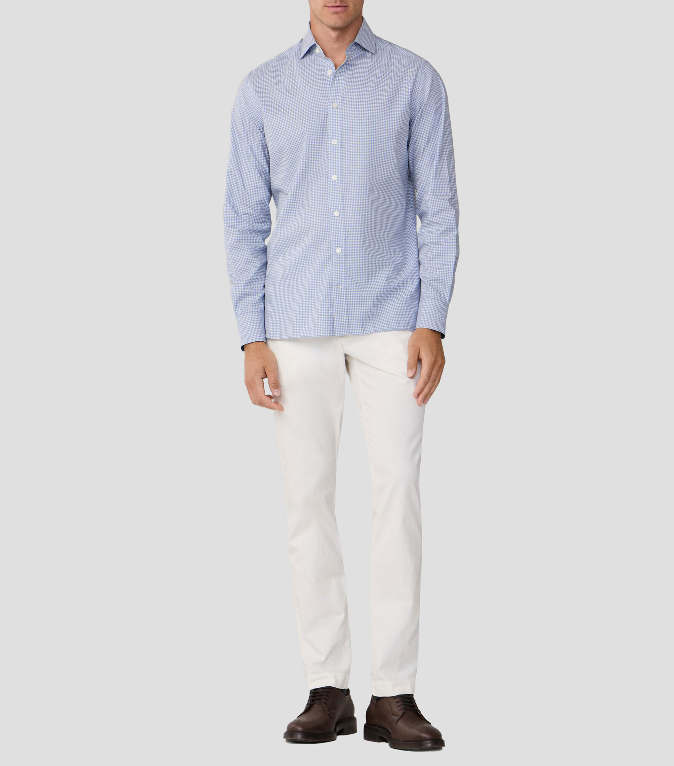 Camisa de cuadros manga larga Hombre