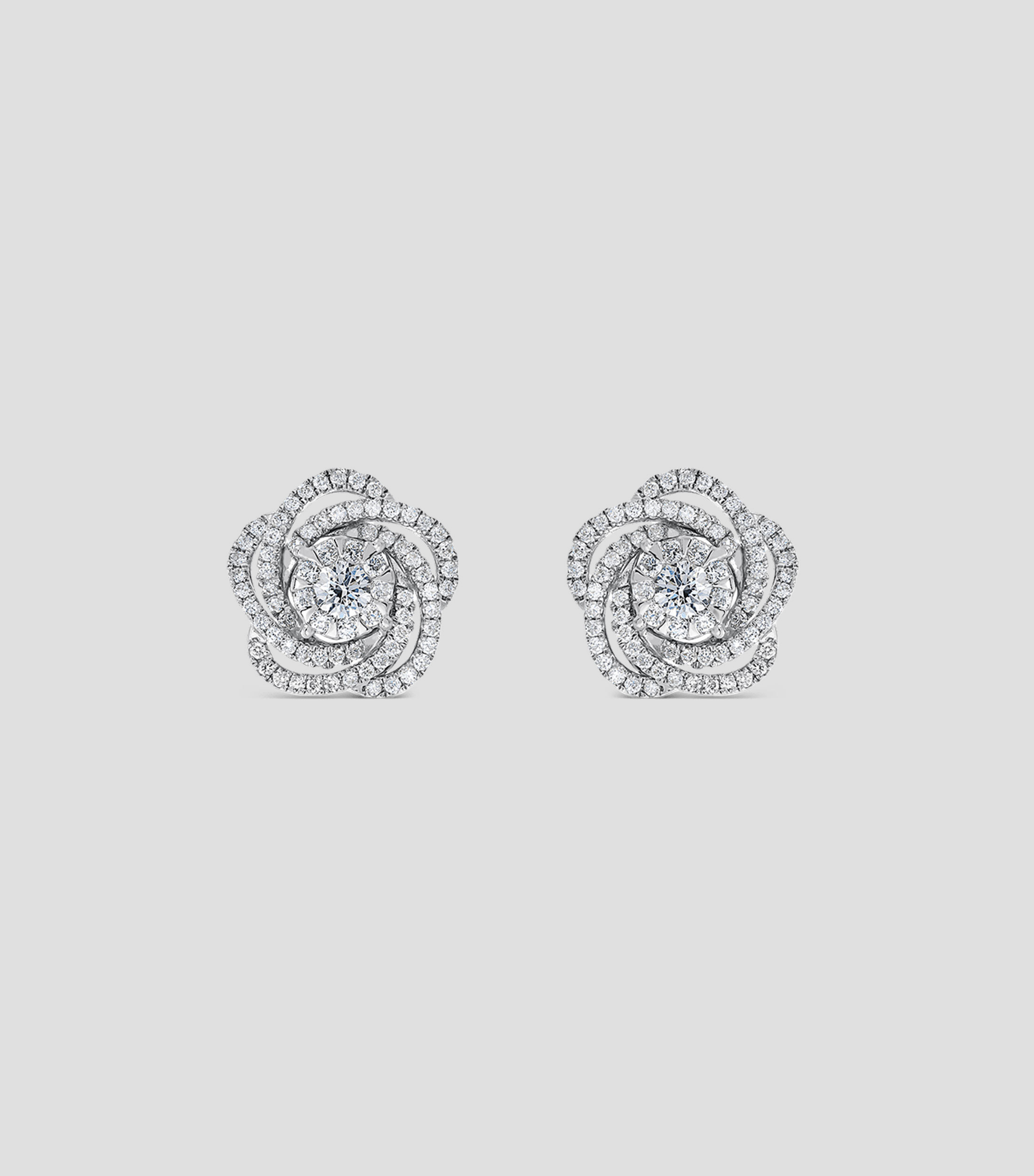 Pendientes en oro blanco de 18 kilates de flor Grace Mujer