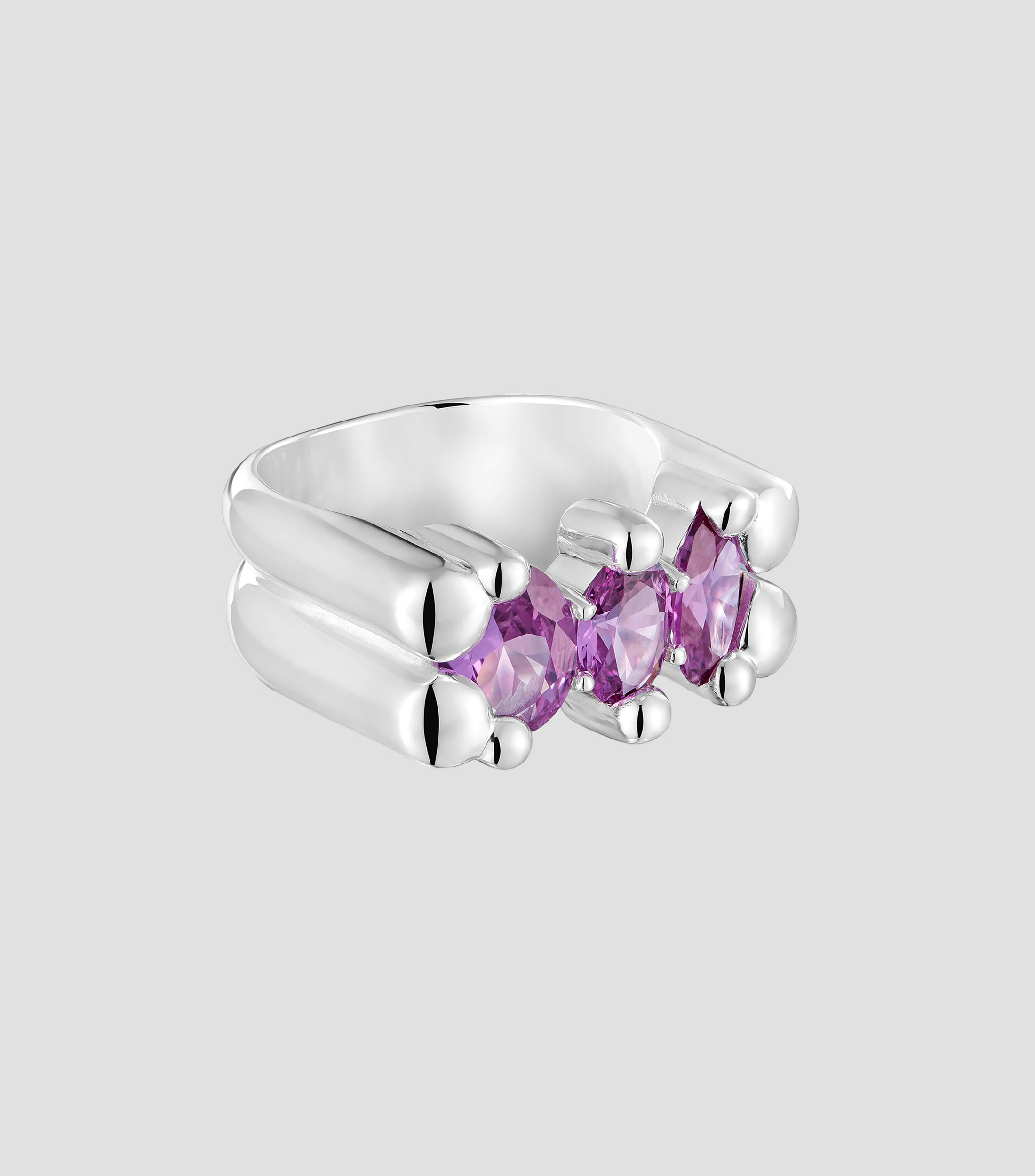 Anillo en Plata con Zafiros Mujer