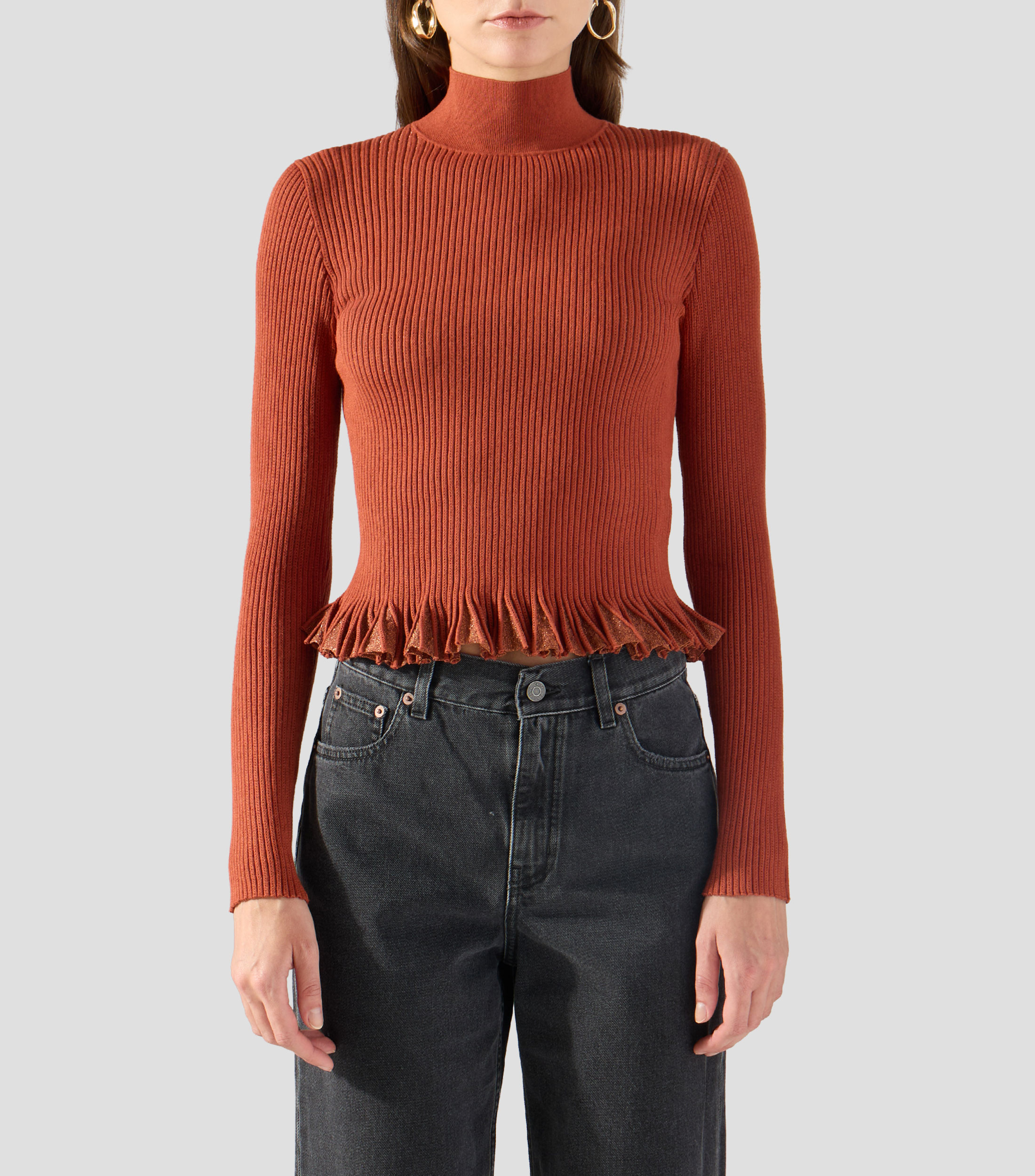 Blusa lisa manga larga Mujer