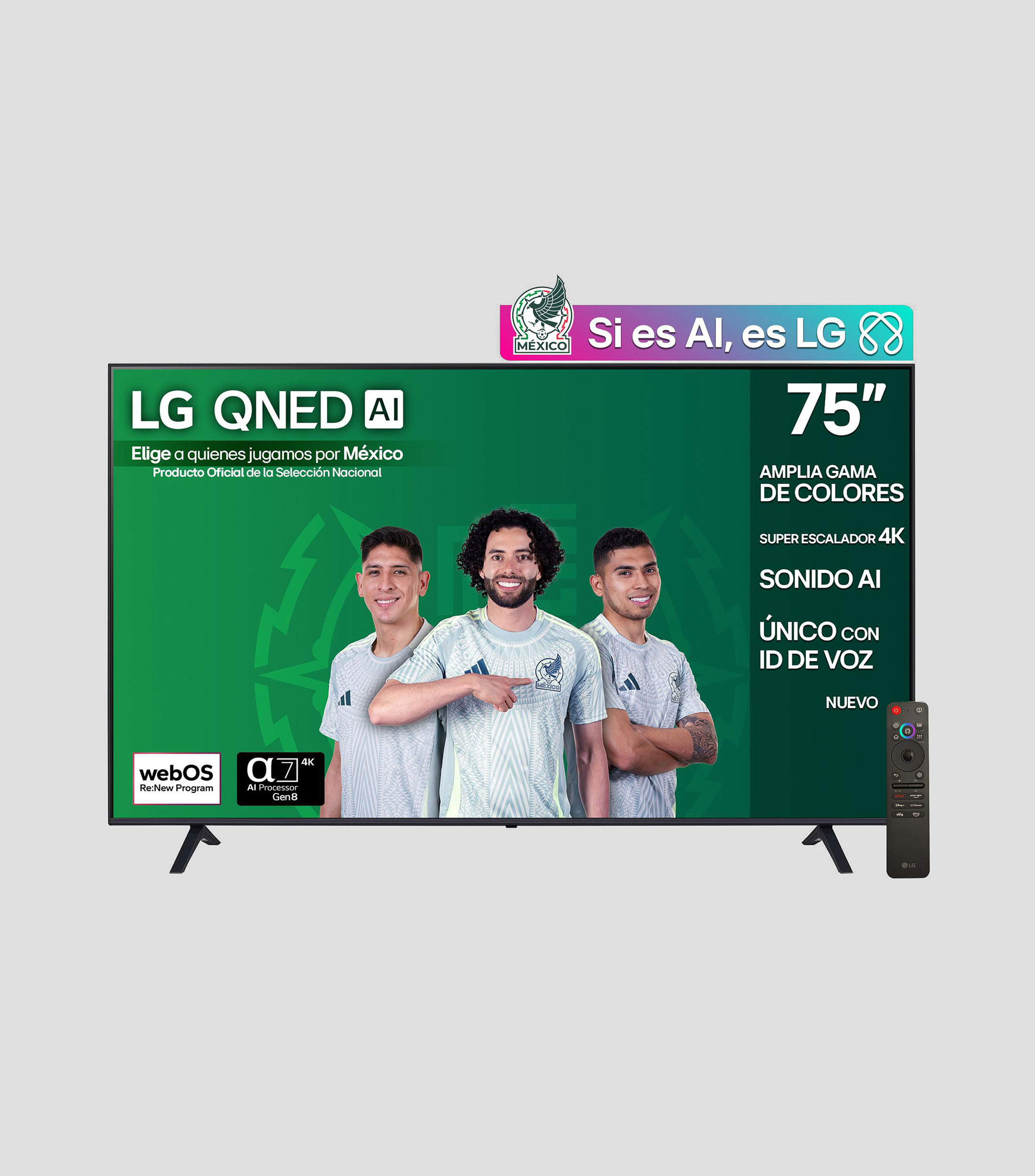 Pantalla 75 pulgadas, Plana, QNED, 4K Smart TV, webOS, 75QNED73ASC