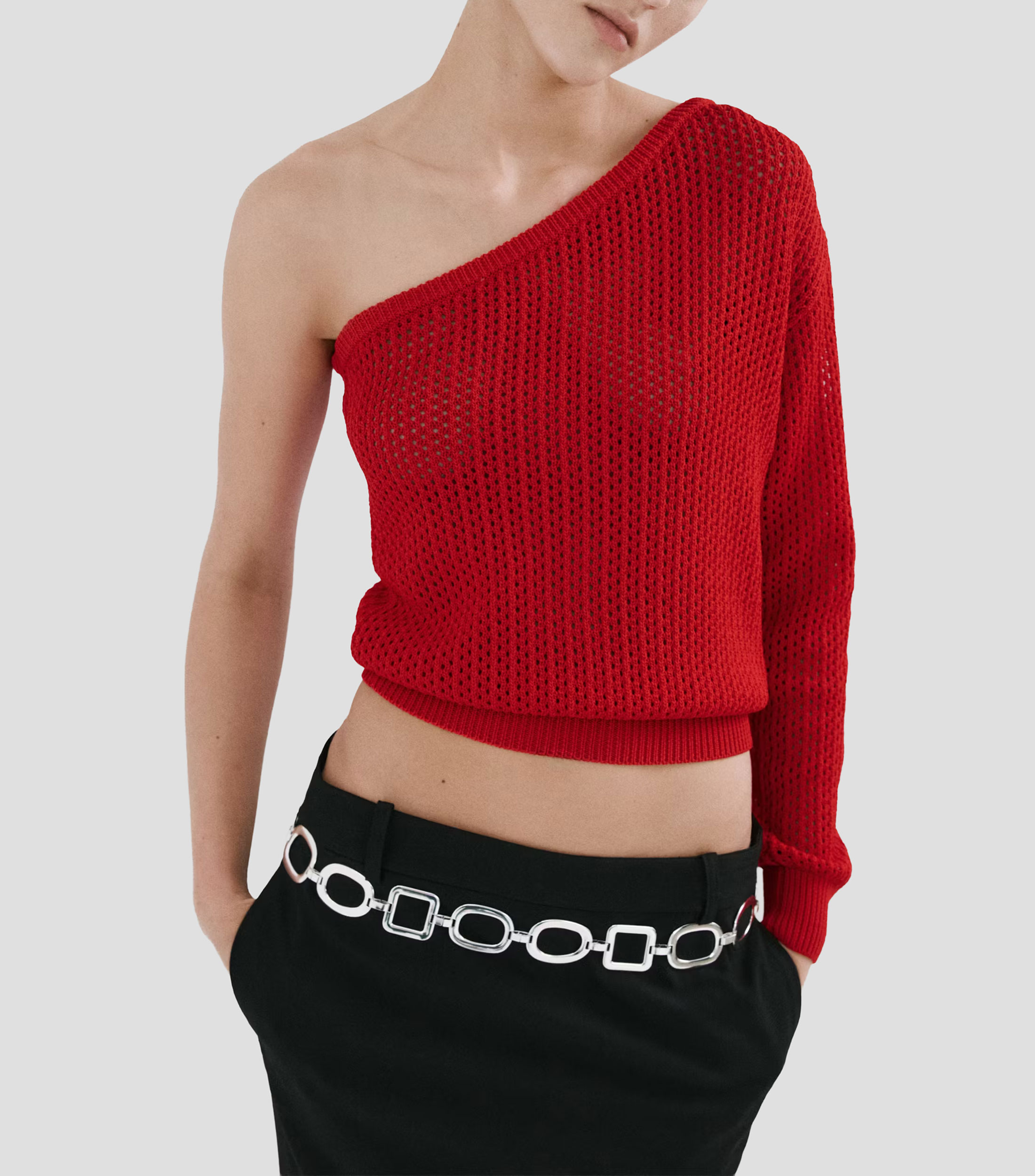 Suéter cuello asimétrico Mujer