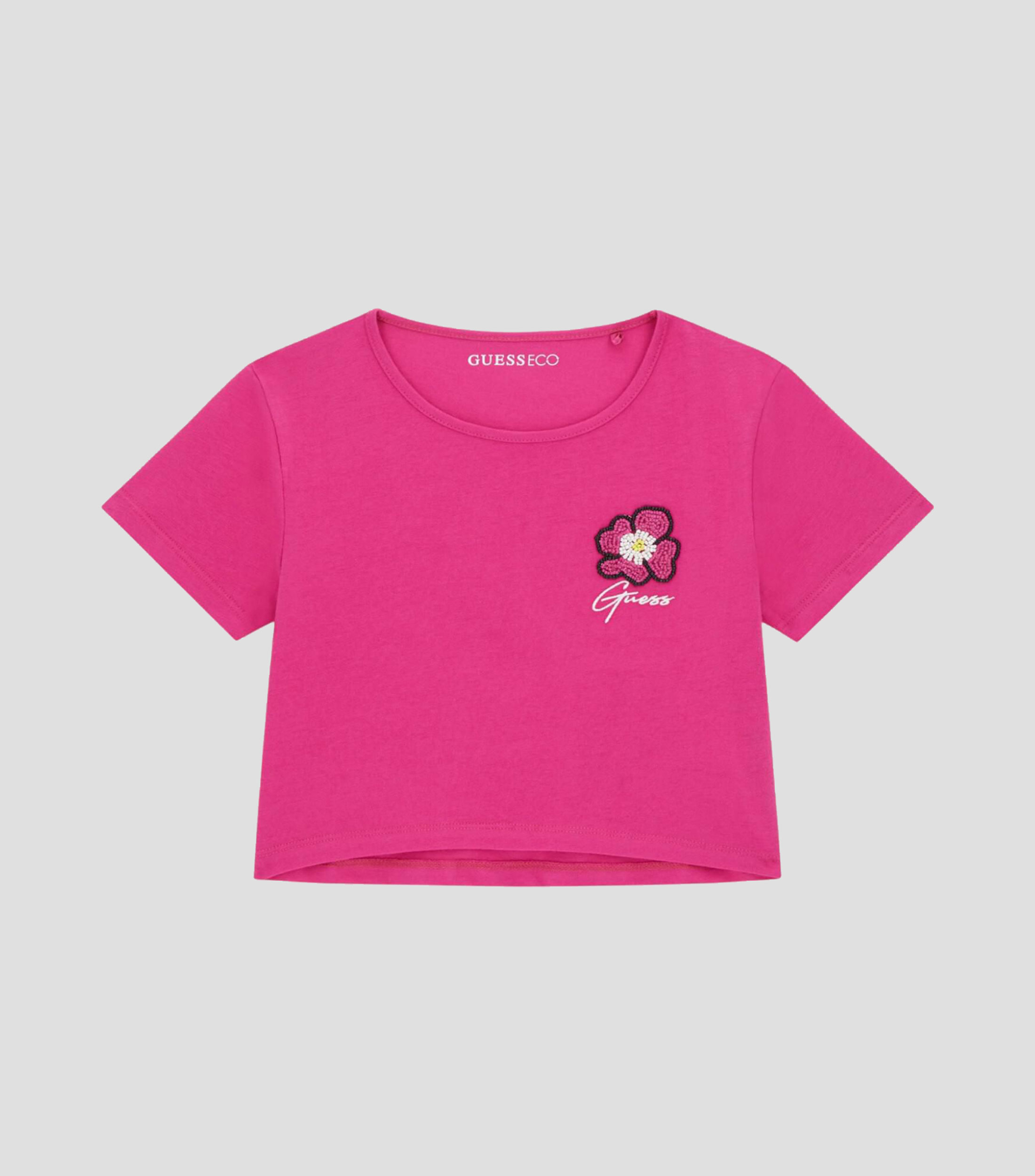 Playera cuello redondo manga corta con microdiseños Niña