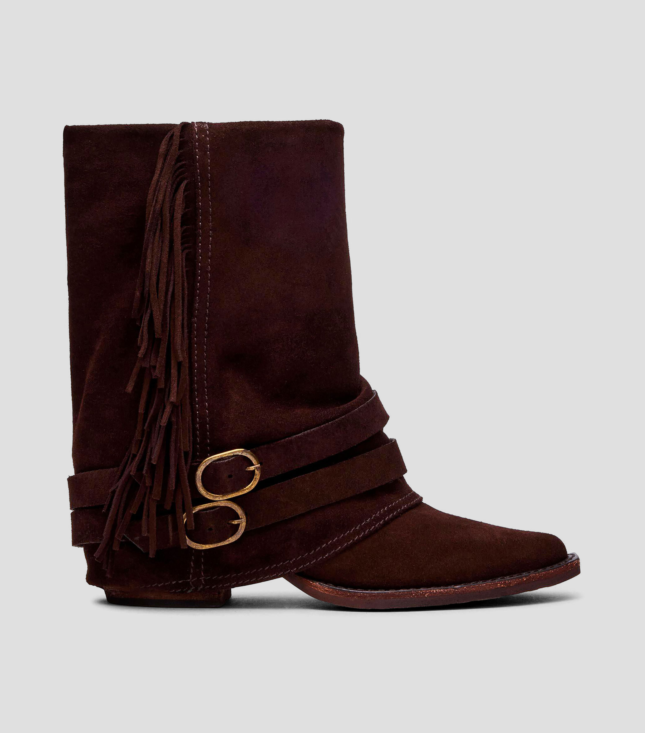 Botines con tacón bajo cuadrado Mujer