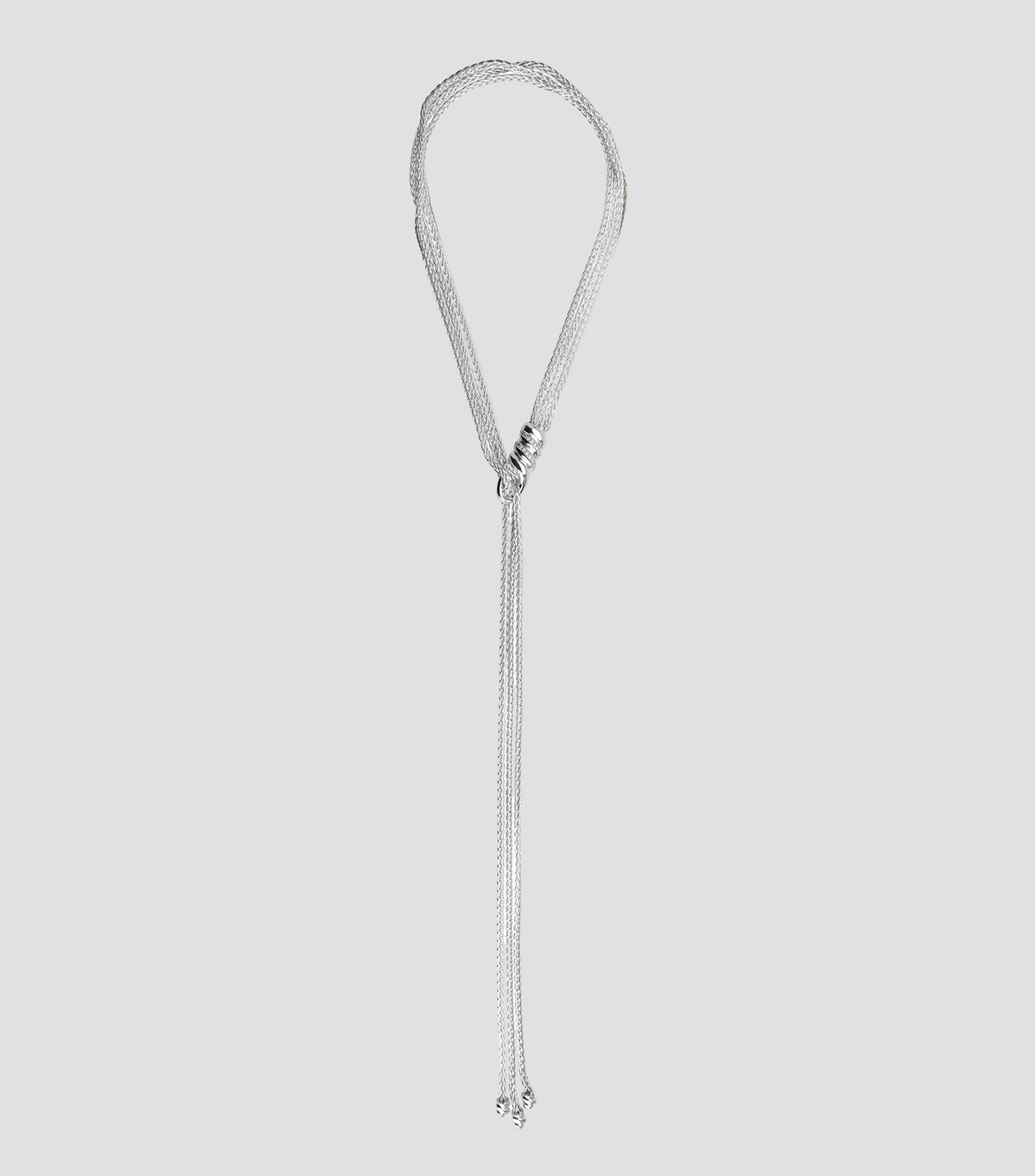 Collar en plata con Diamantes Lazos Infinitos Mujer