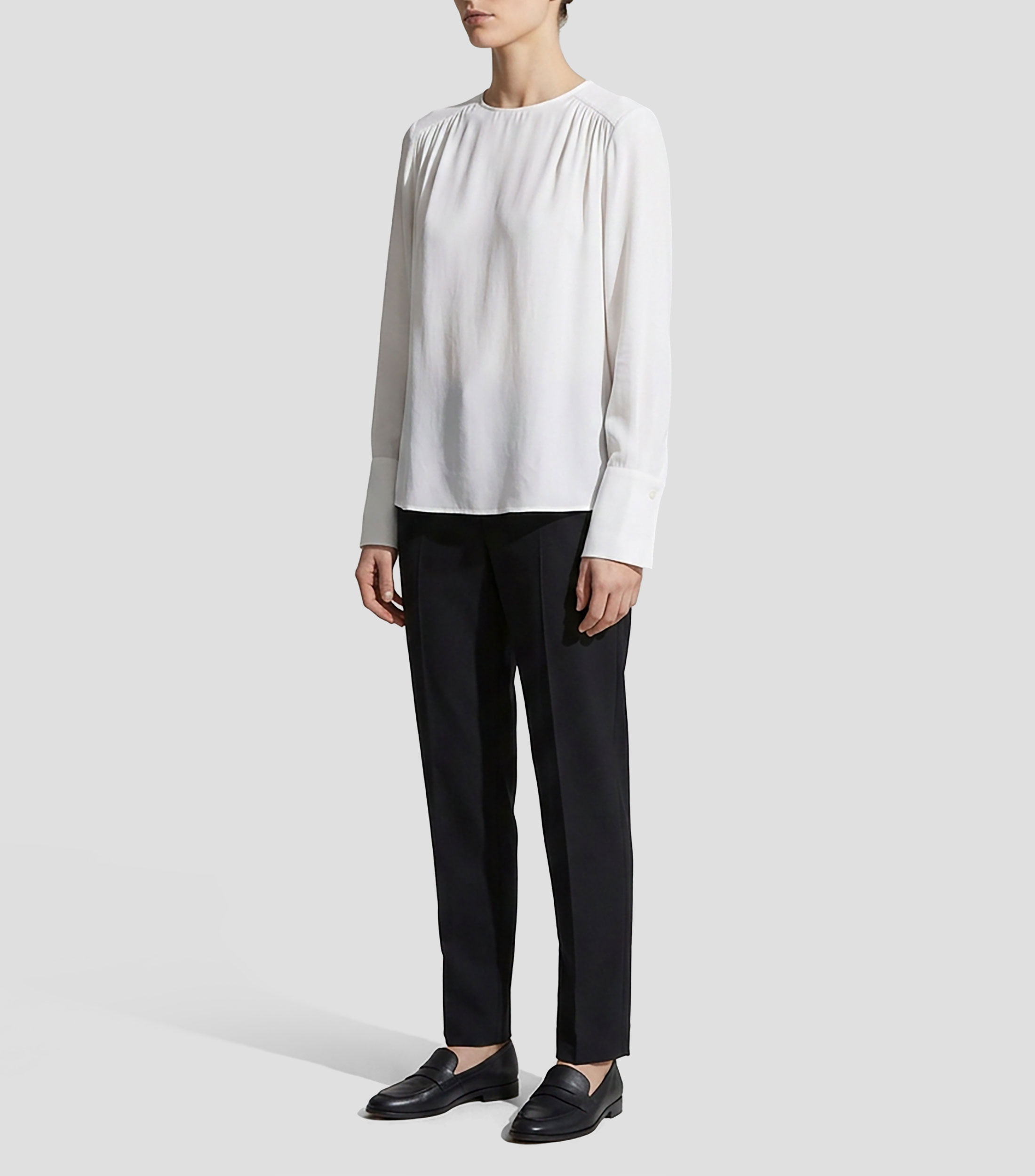 Blusa lisa manga larga Mujer