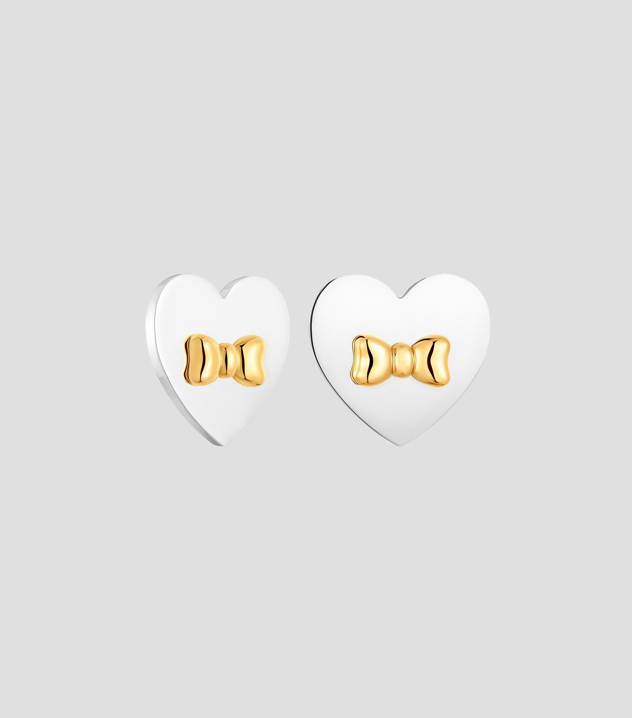 Aretes de Corazón Ribbon Mujer