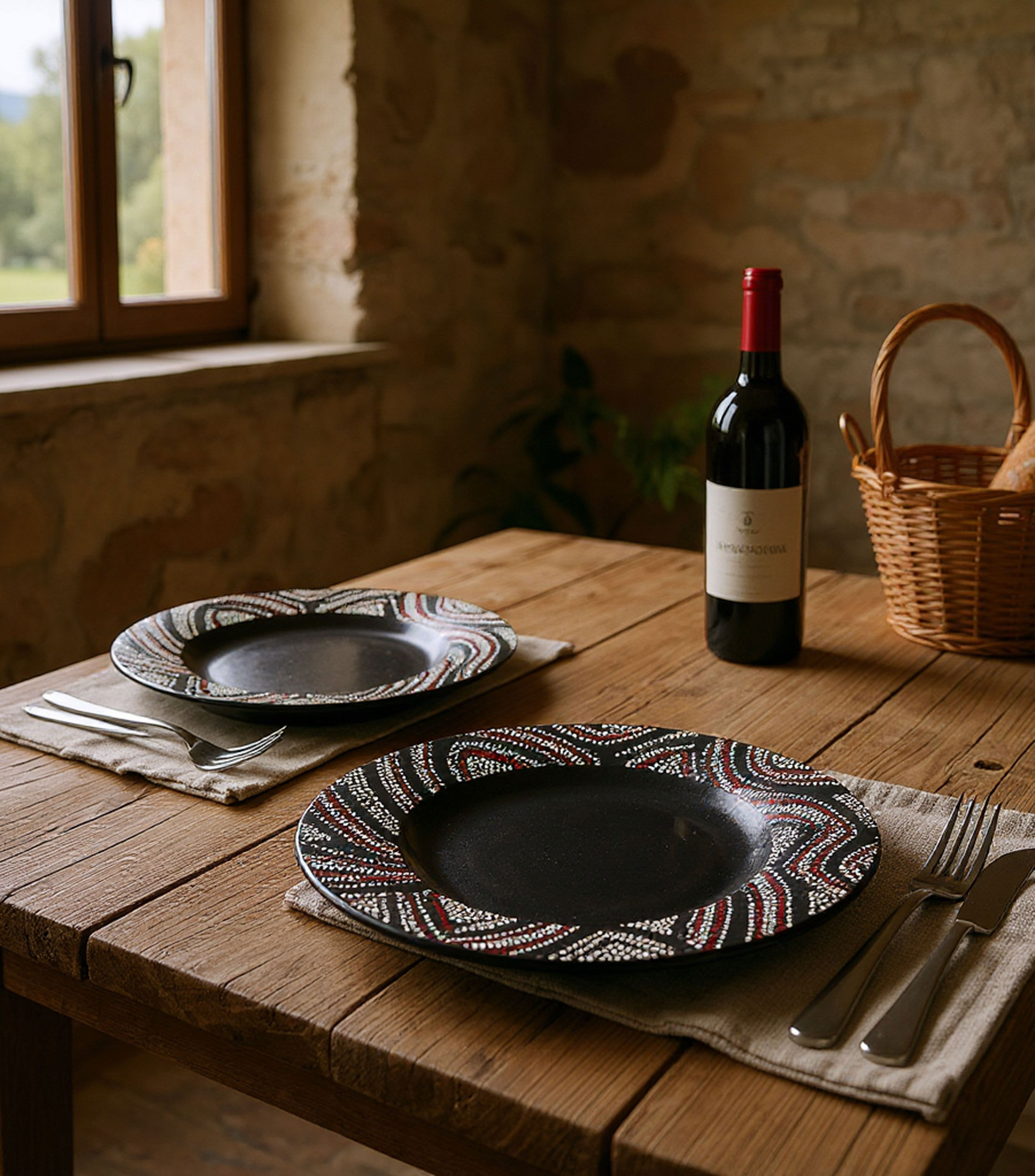 Plato llano Manufacture Rock Desert con polkadots