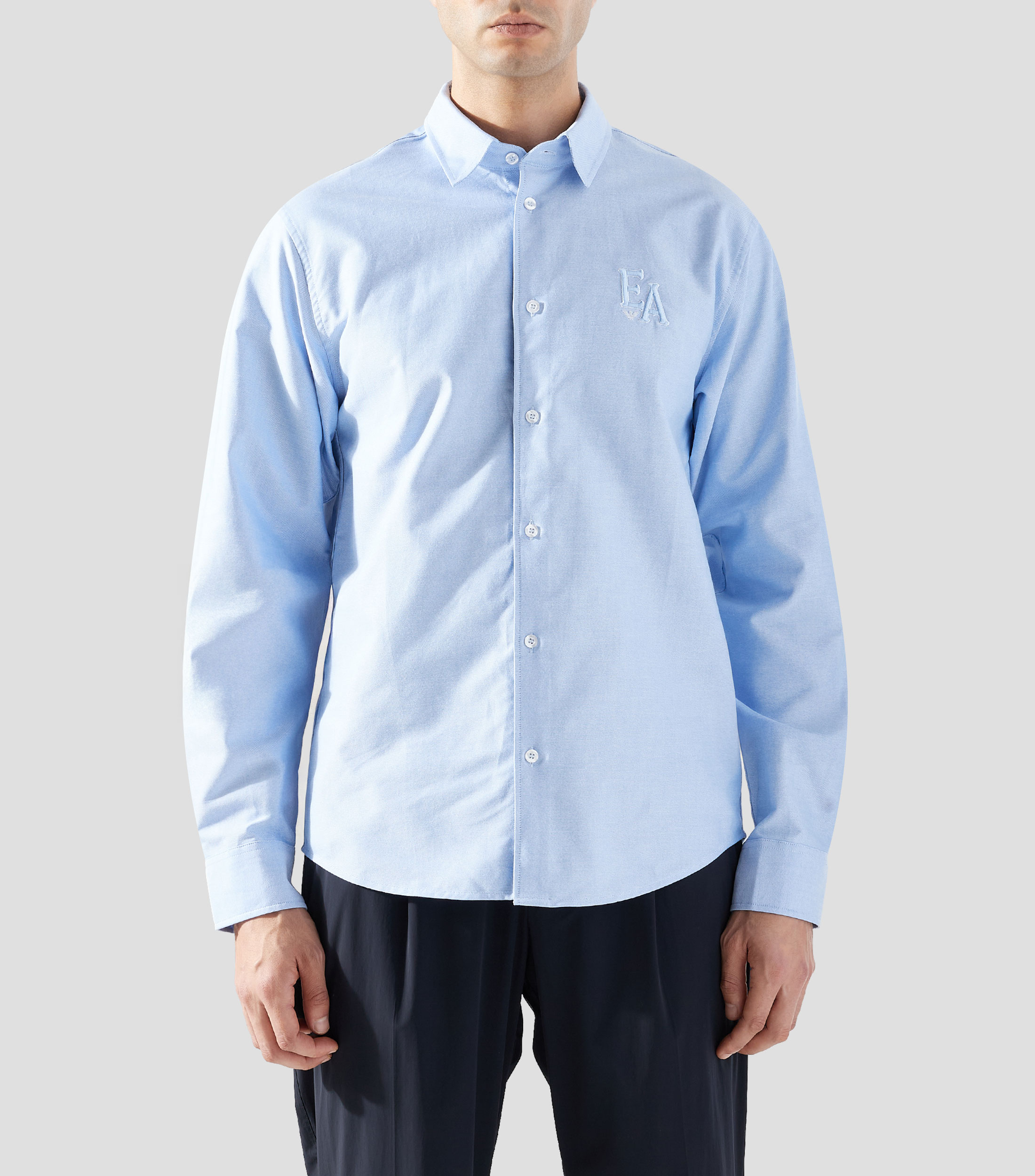 Camisa lisa manga larga Hombre