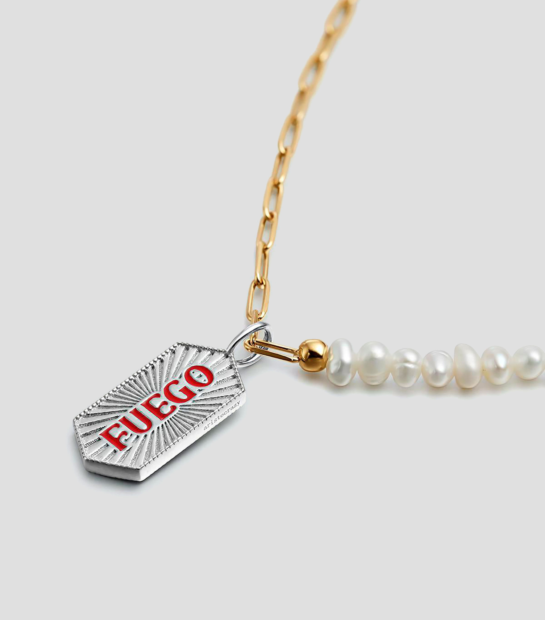 Collar en plata .925 con perlas Connector Mujer