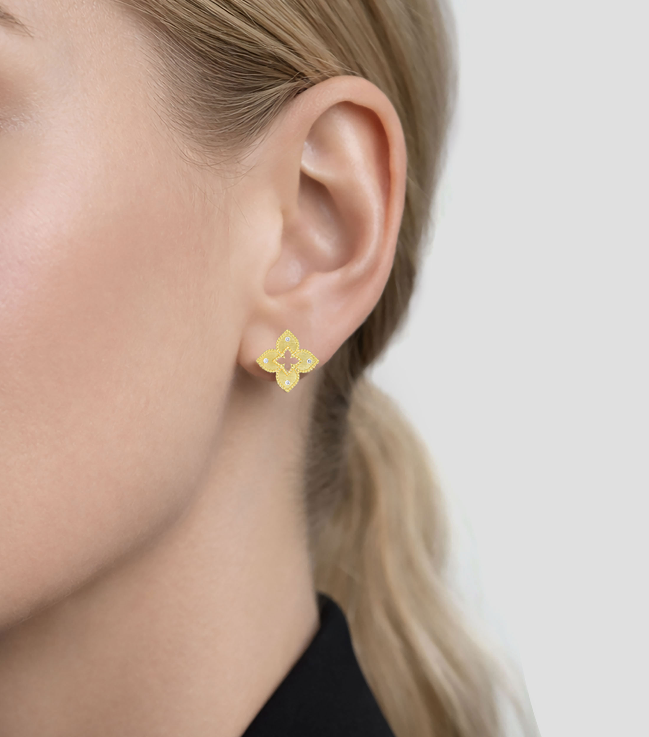 Aretes en oro amarillo de 18 Kilates con diamantes Venetian Princess Mujer