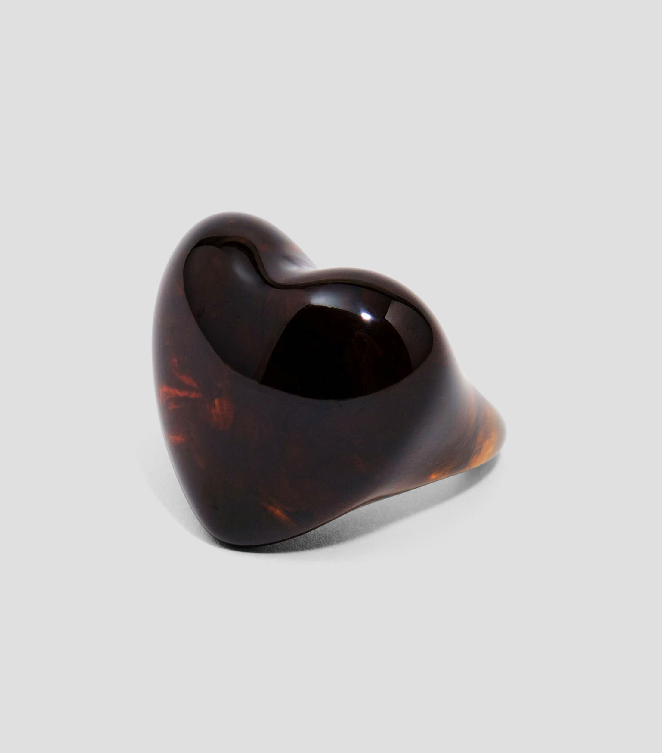 Anillo de corazón ámbar Mujer