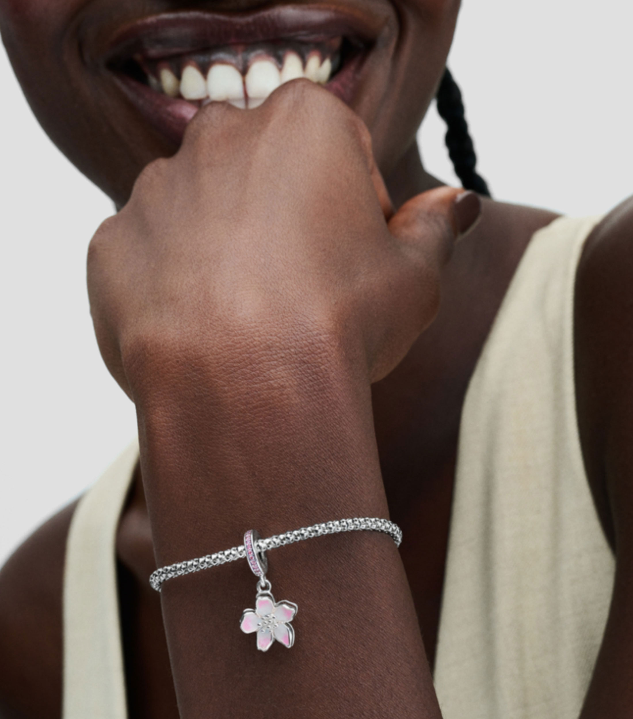 Charm en plata .925 Cherry Blossom con zirconia Mujer