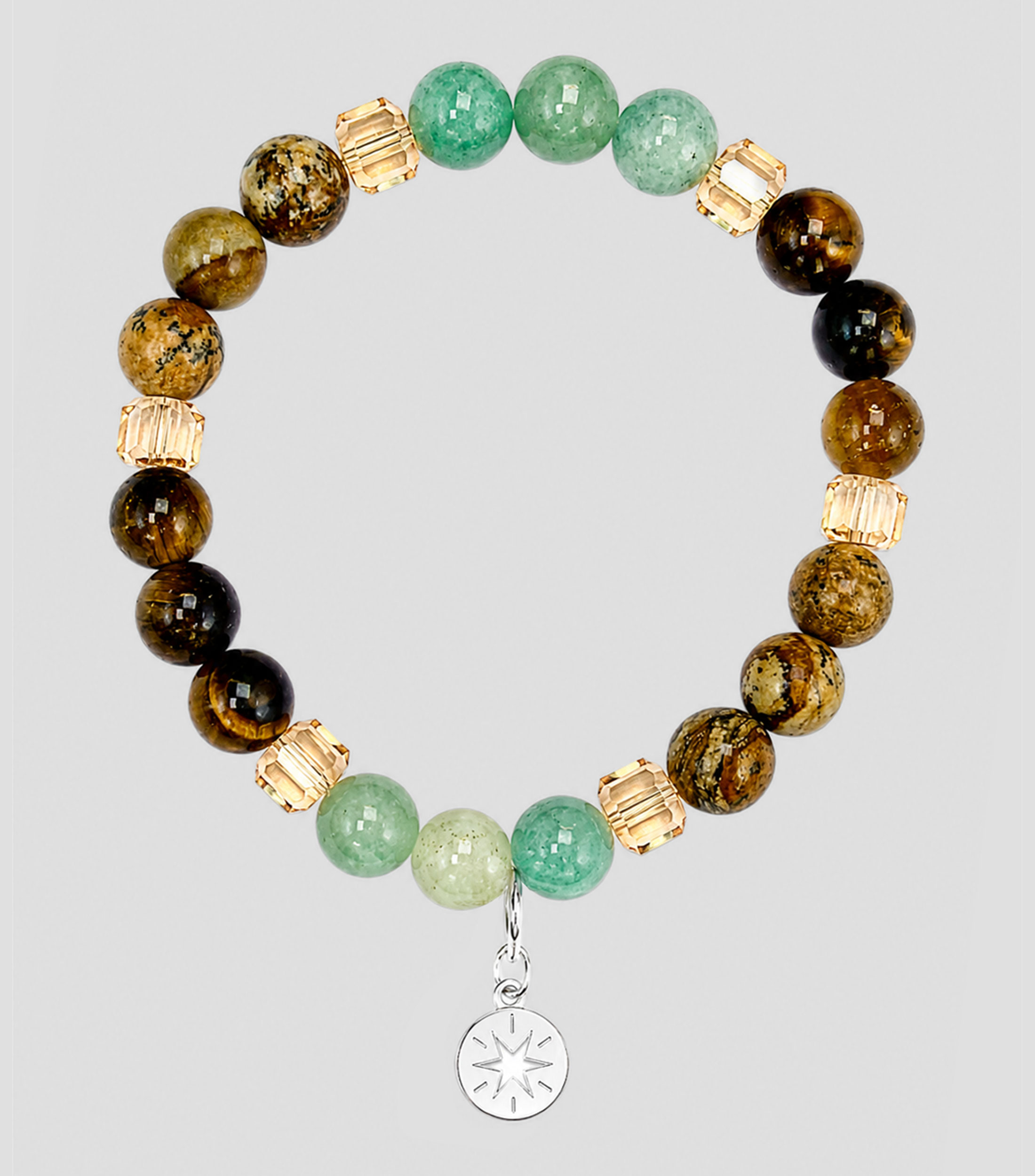 Pulsera en Plata .925 con amazonita y cuentas Mujer