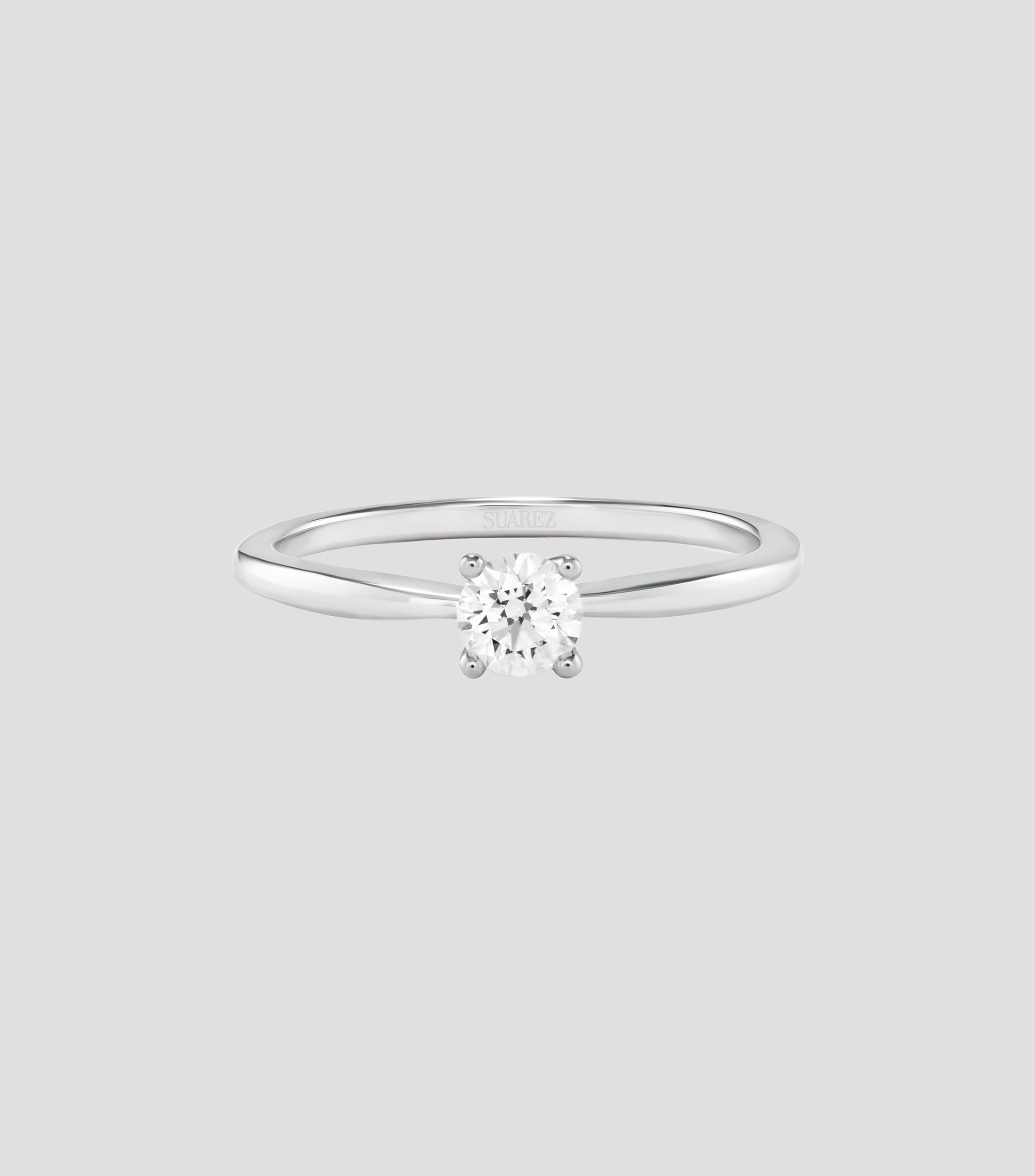 Anillo en oro blanco con cristal Mujer