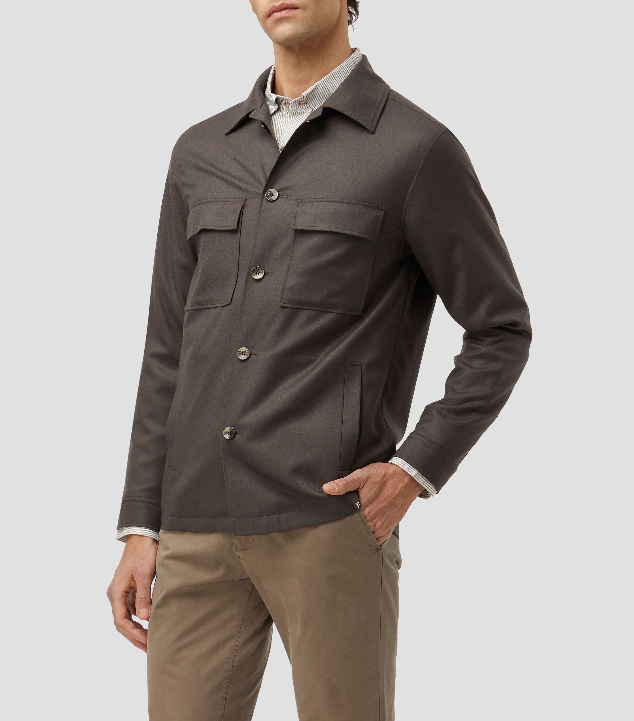 Sobrecamisa lisa manga larga Hombre