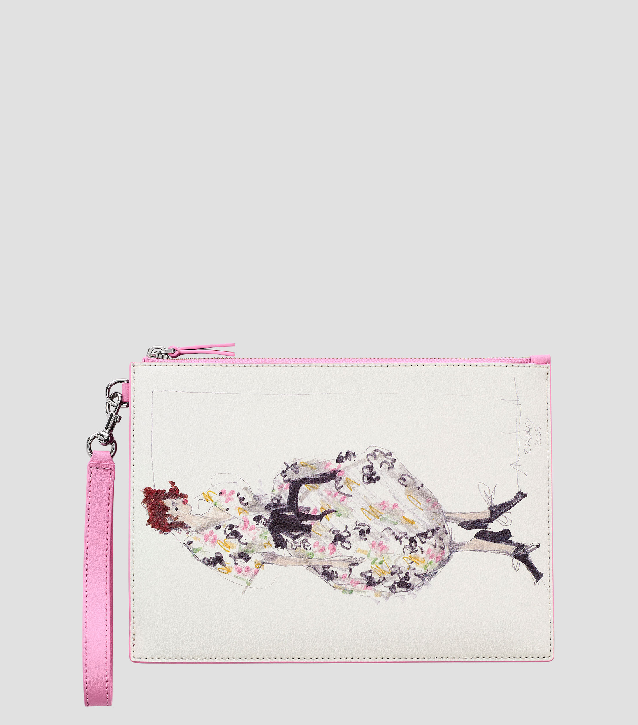 Bolsa wristlet rosa The Runway Illustration estampada Mujer