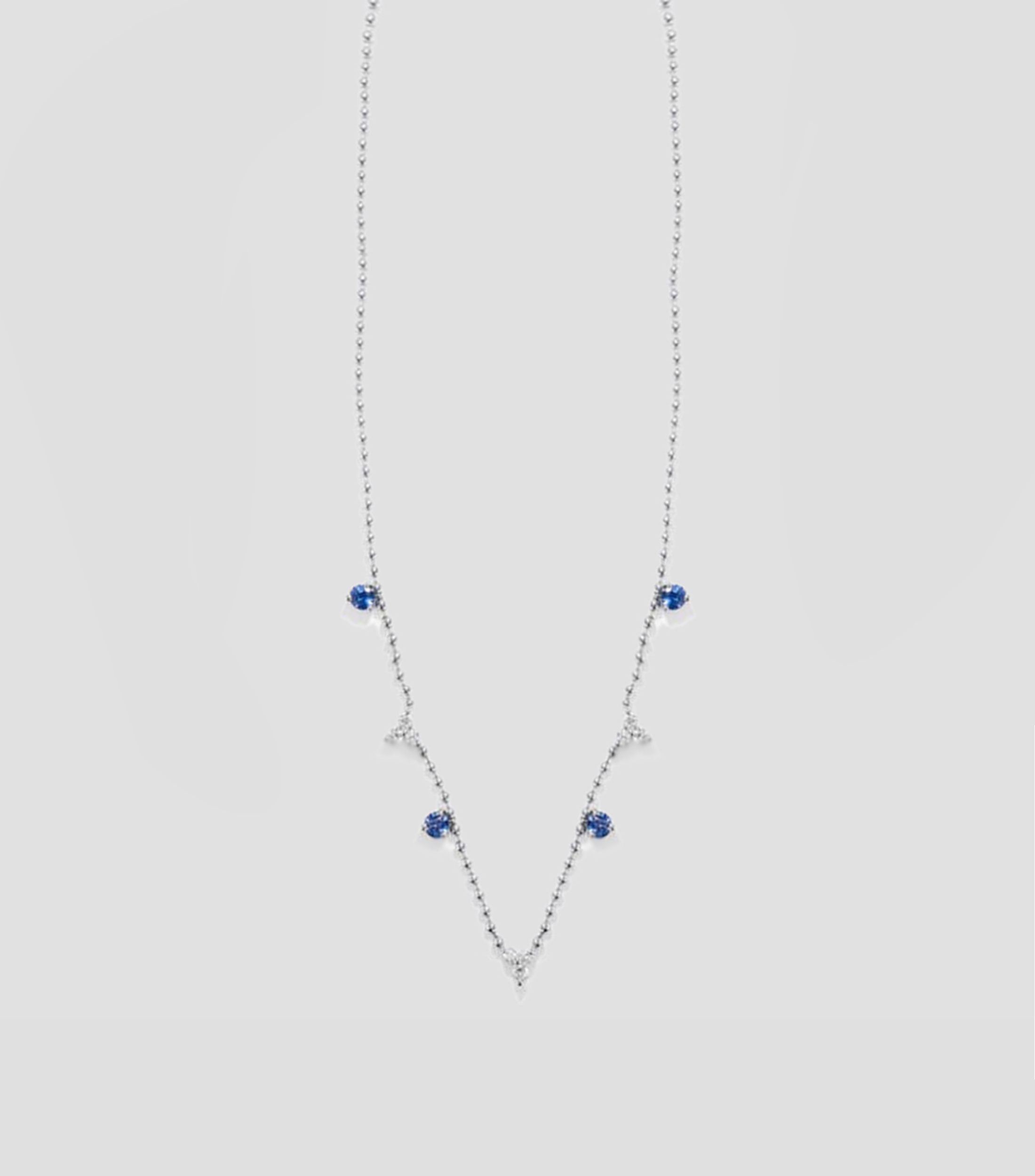 Collar oro blanco de 18 kilates con pedreria Mujer