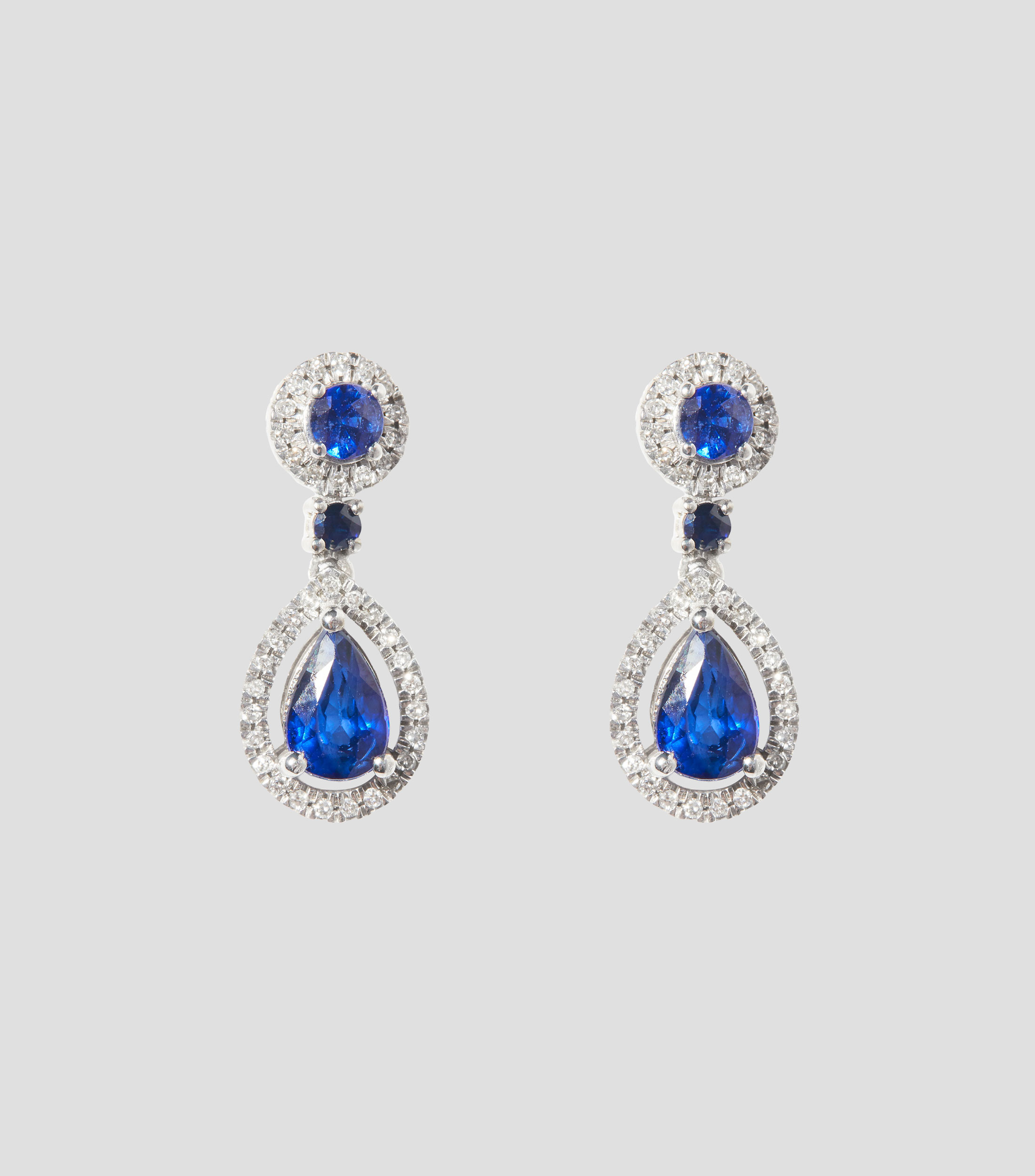 Aretes en oro de 14 kilates con zafiro Mujer