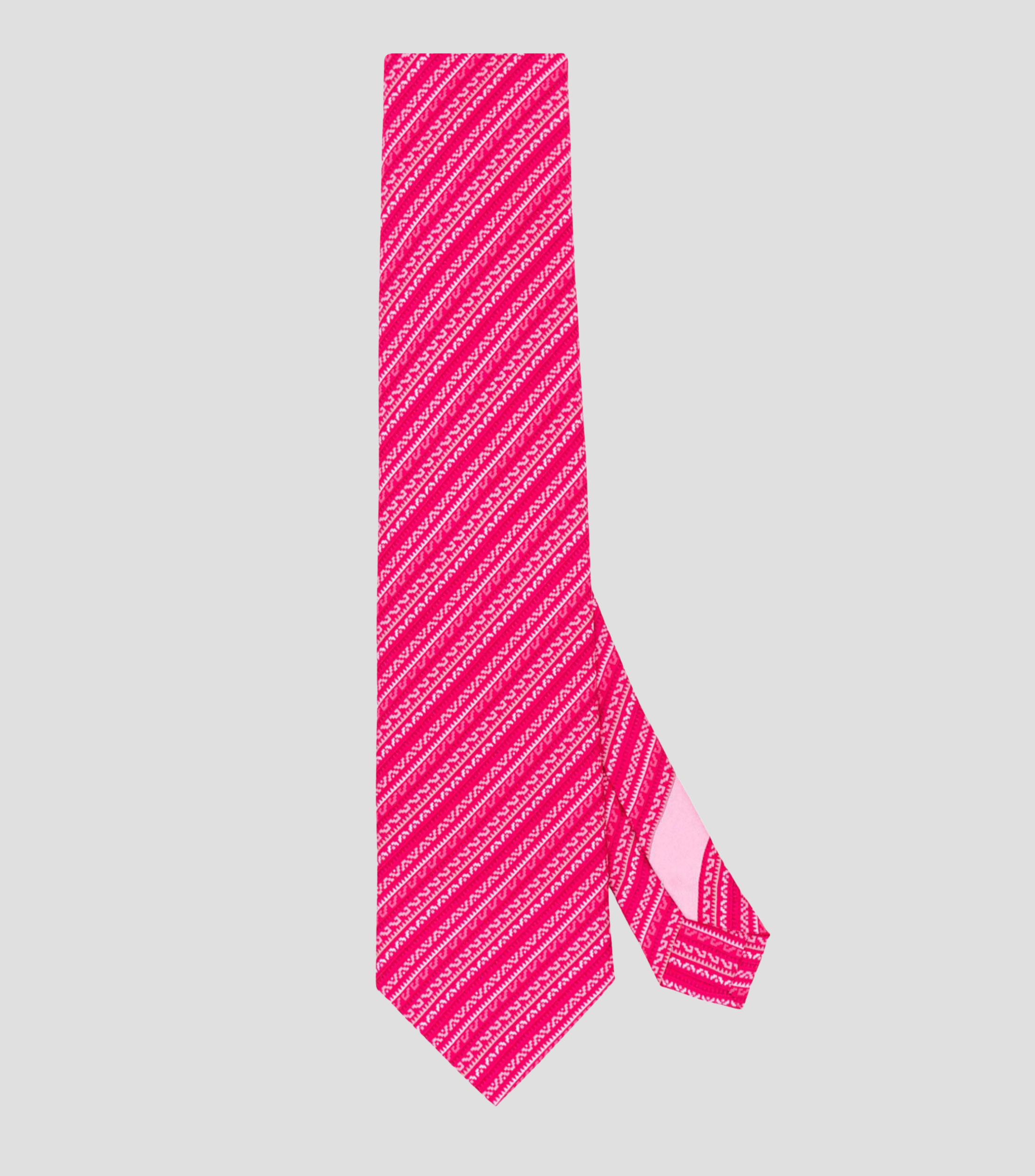 Corbata ancha en seda fucsia estampada Grecas Prehispánicas