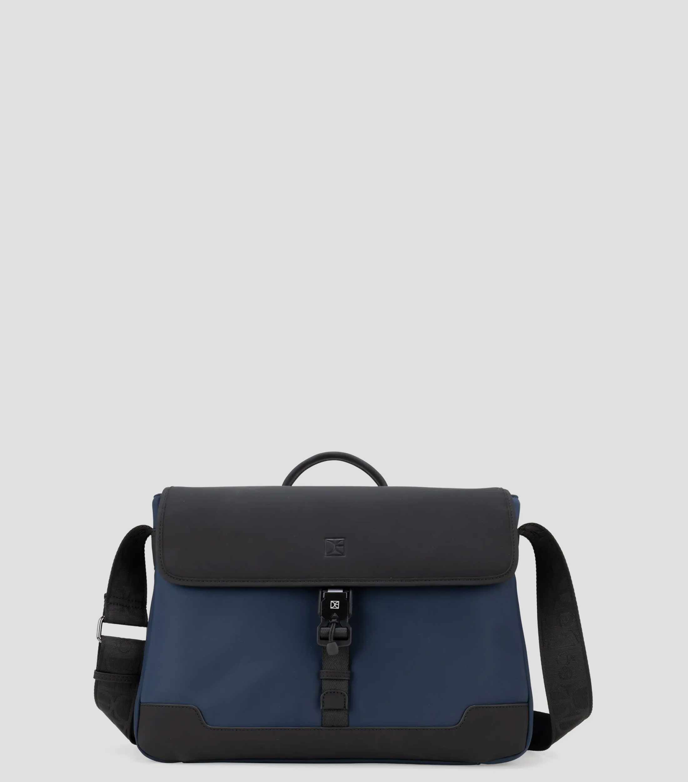 Bolso messenger portalaptop azul Uomo Grande liso Hombre