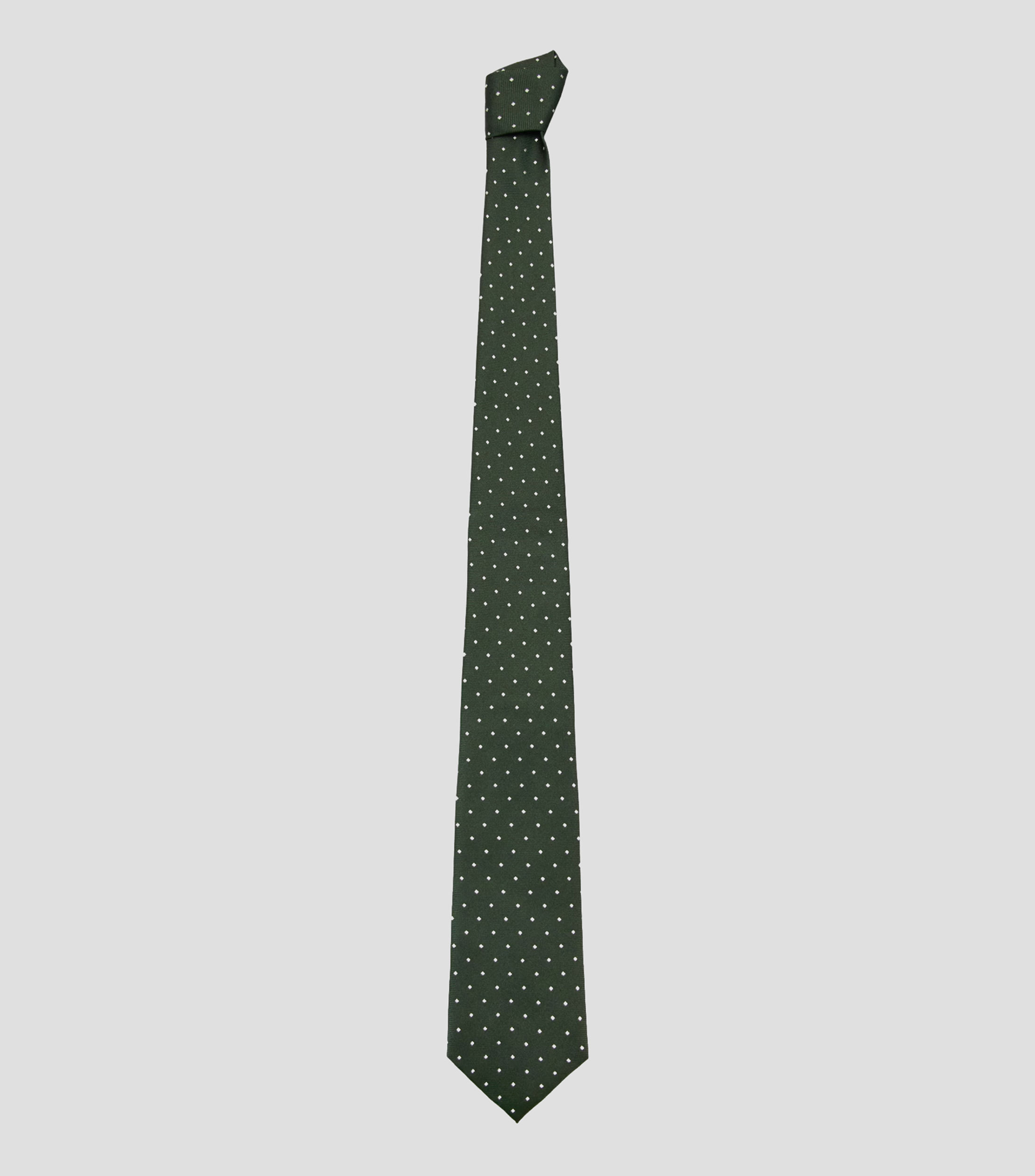 Corbata ancha en seda con microdiseño Hombre