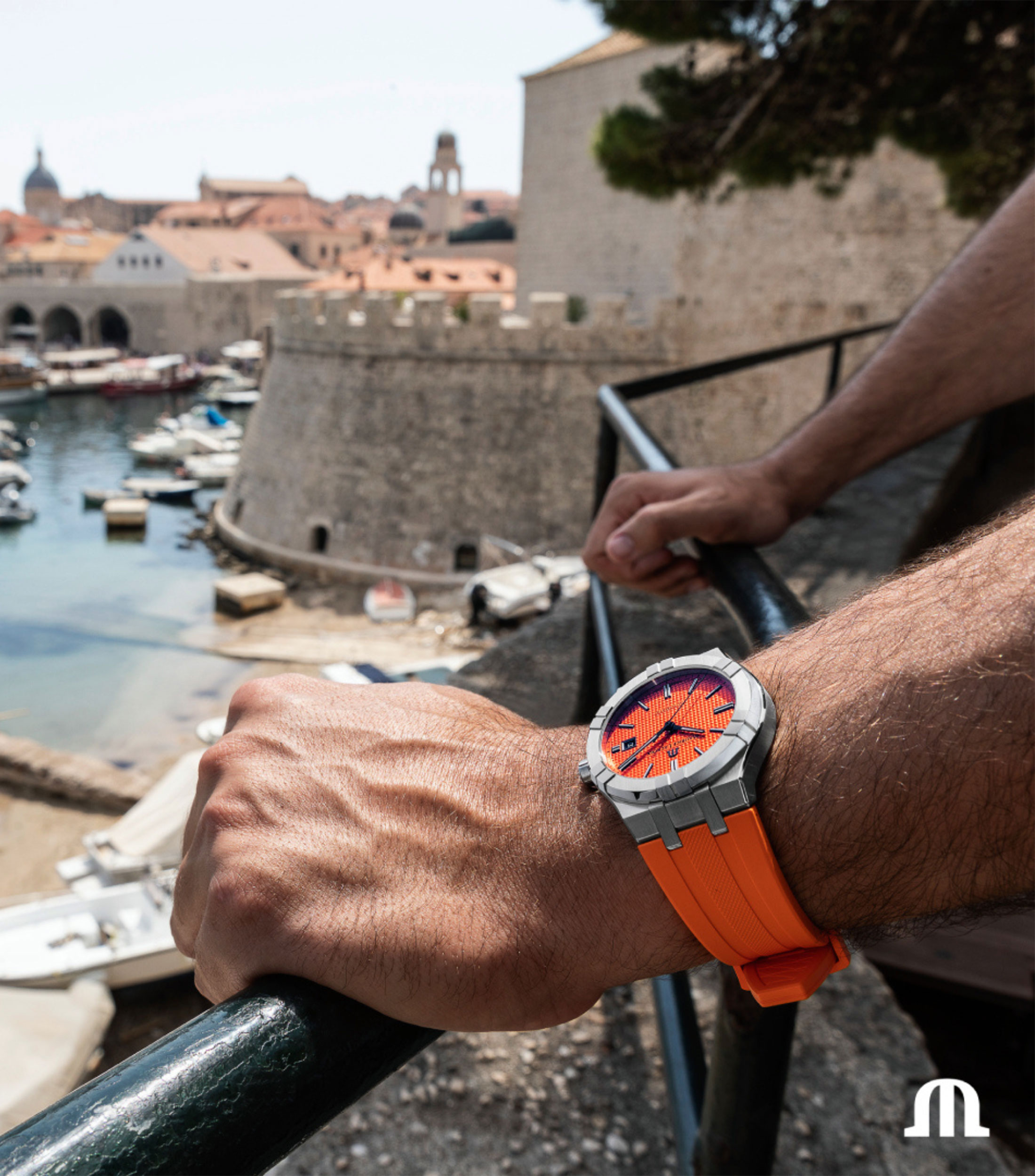 Reloj para Hombre Summer Edition Casual, Plateado, Naranja