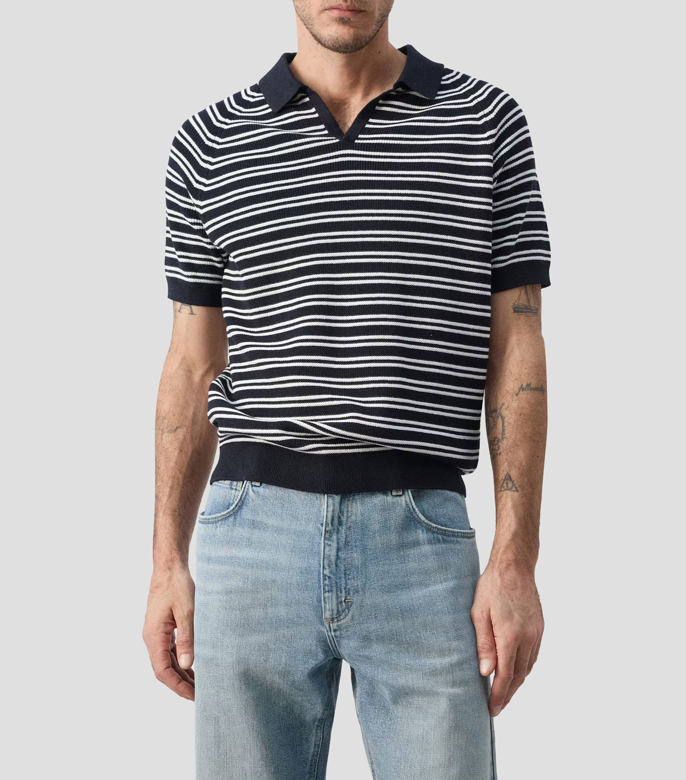 Playera polo manga corta rayas Hombre