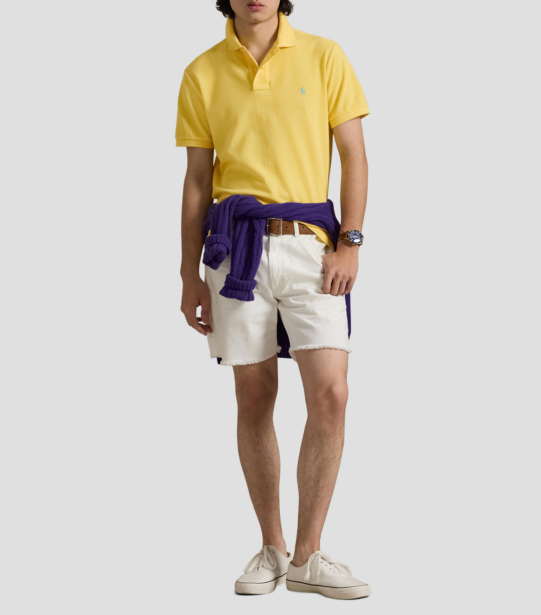Playera tipo polo manga corta lisa Hombre