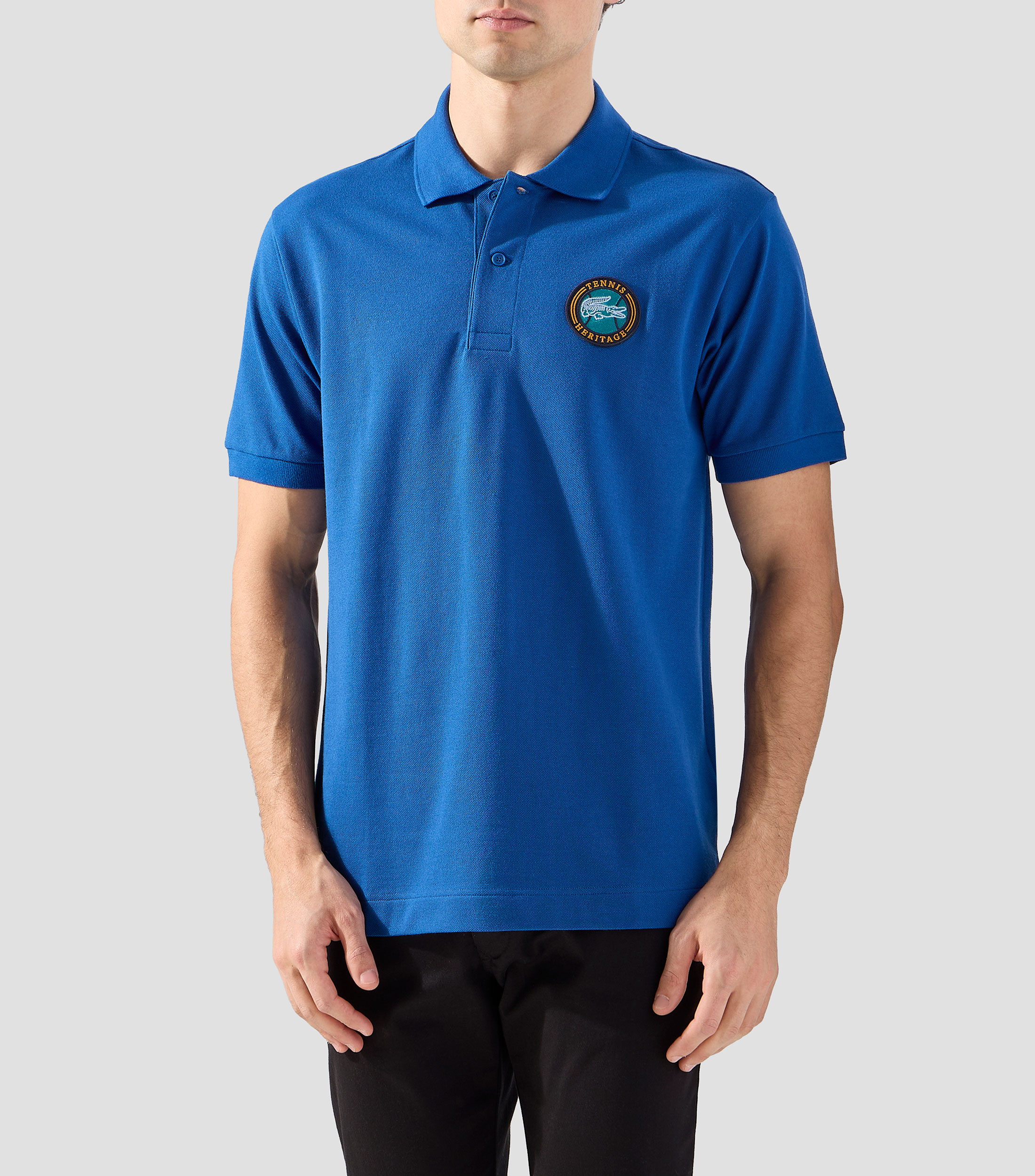 Playera tipo polo con manga corta sólida Hombre