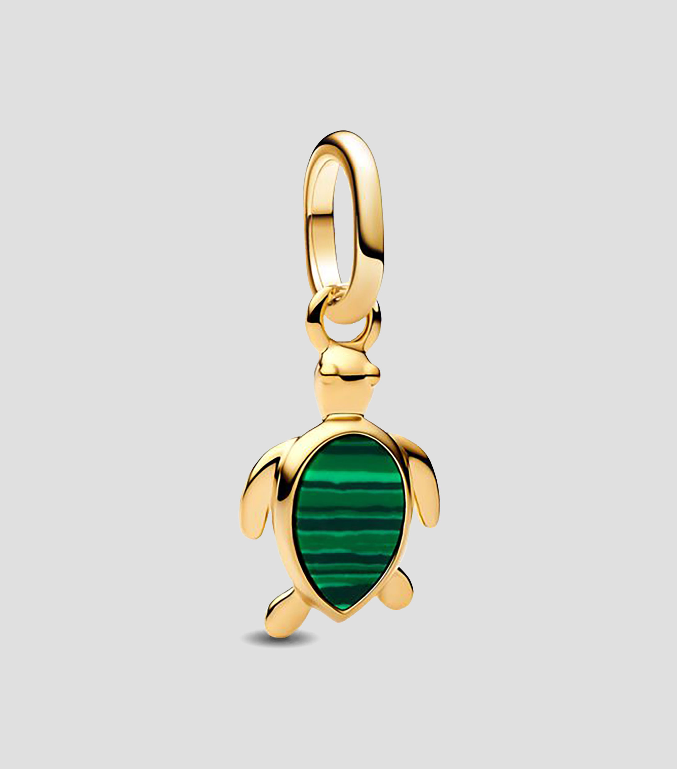 Charm Mini Tortuga Verde en Plata Mujer