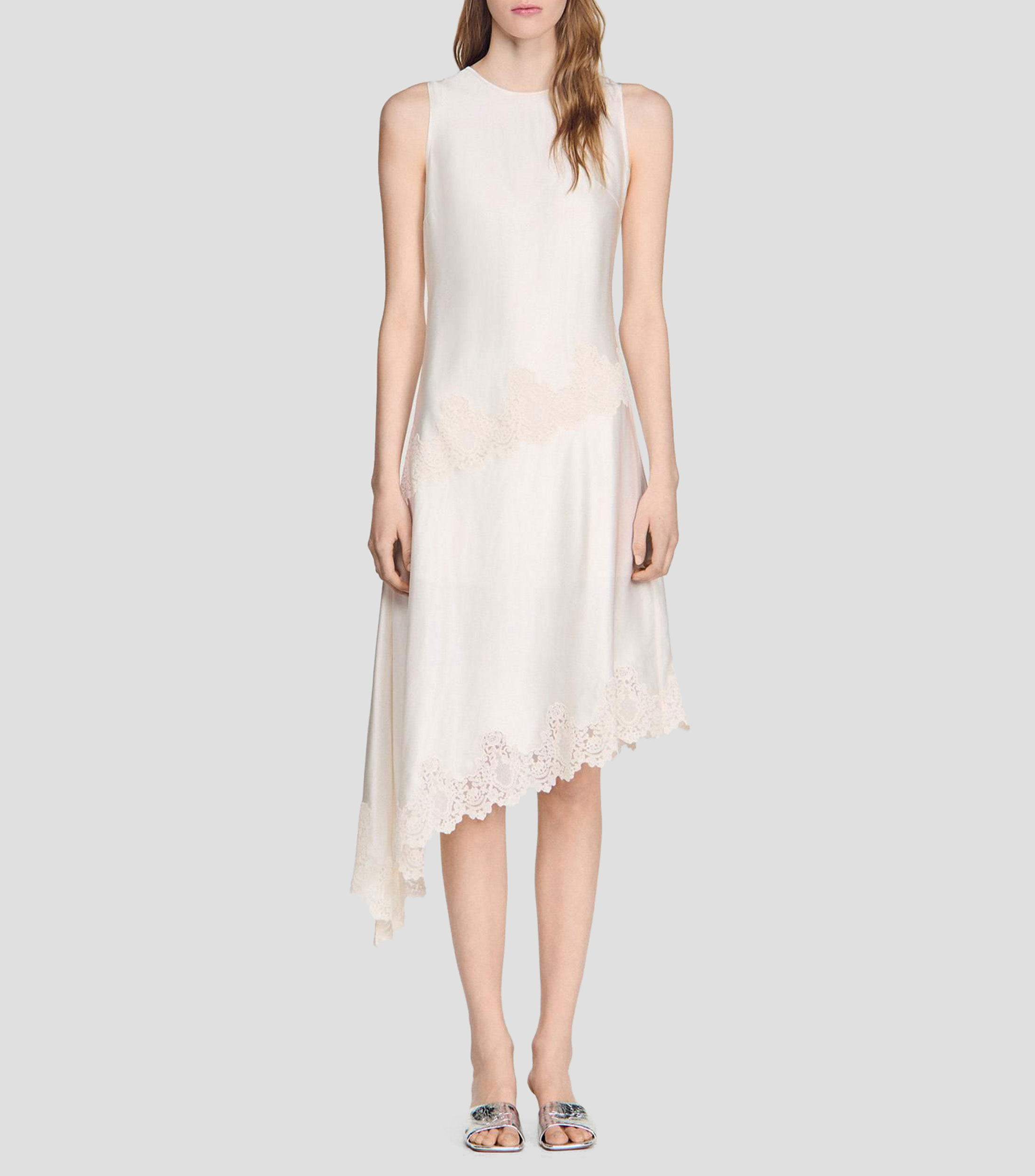 Vestido midi liso Mujer
