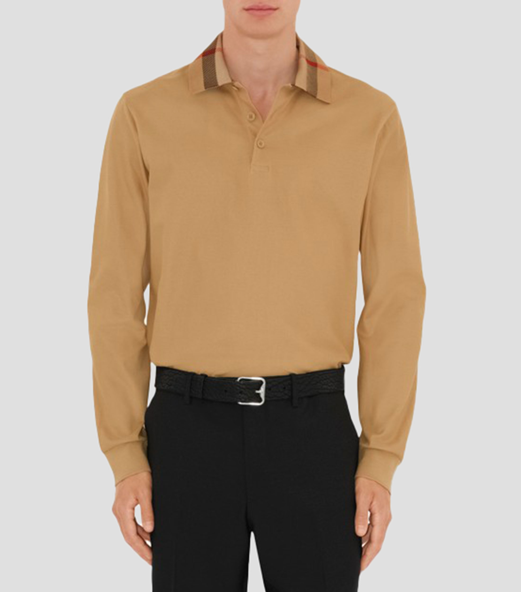 Playera Polo en algodón manga larga Hombre