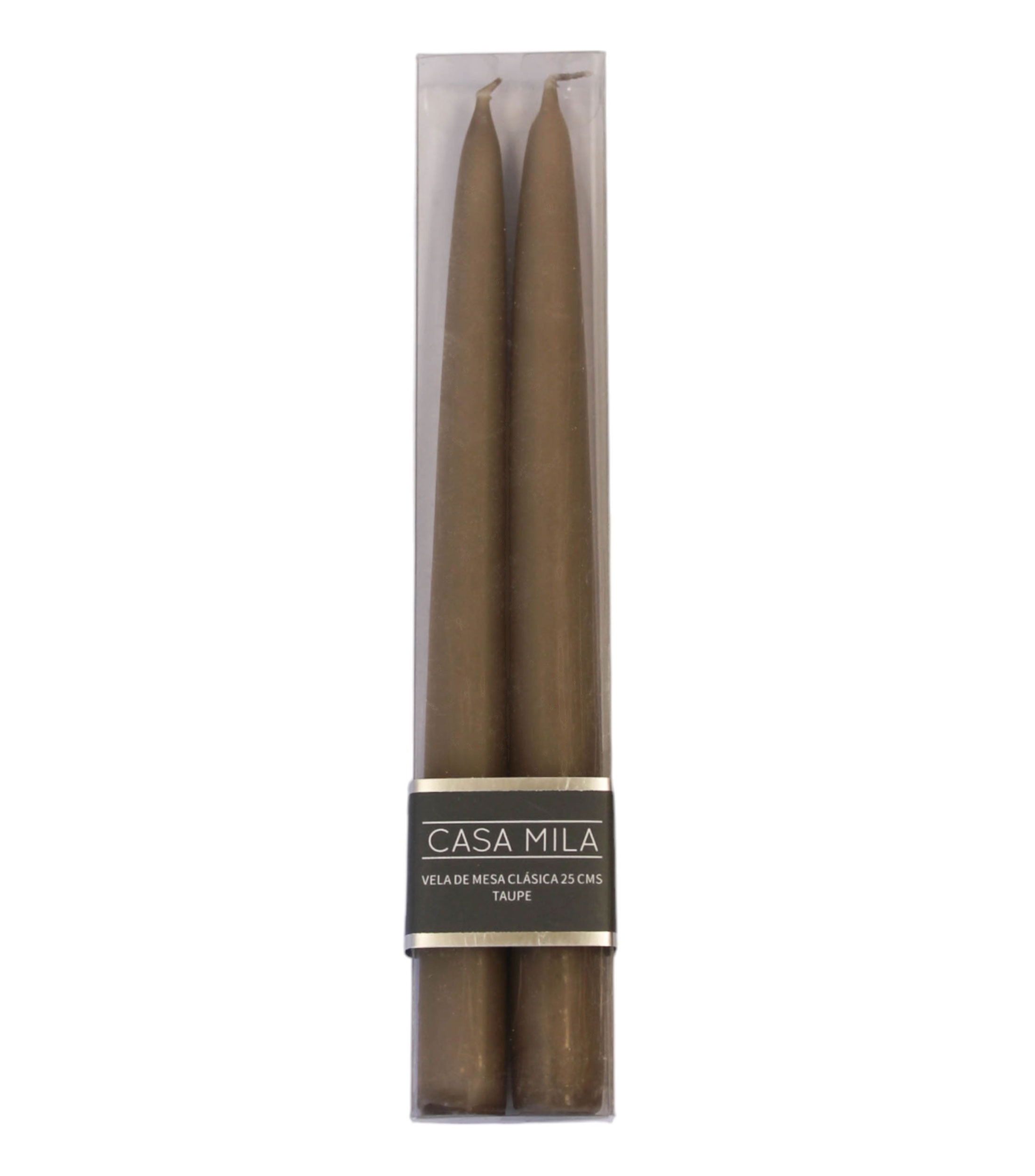 Set 2 Velas de Mesa Tapper, Taupe
